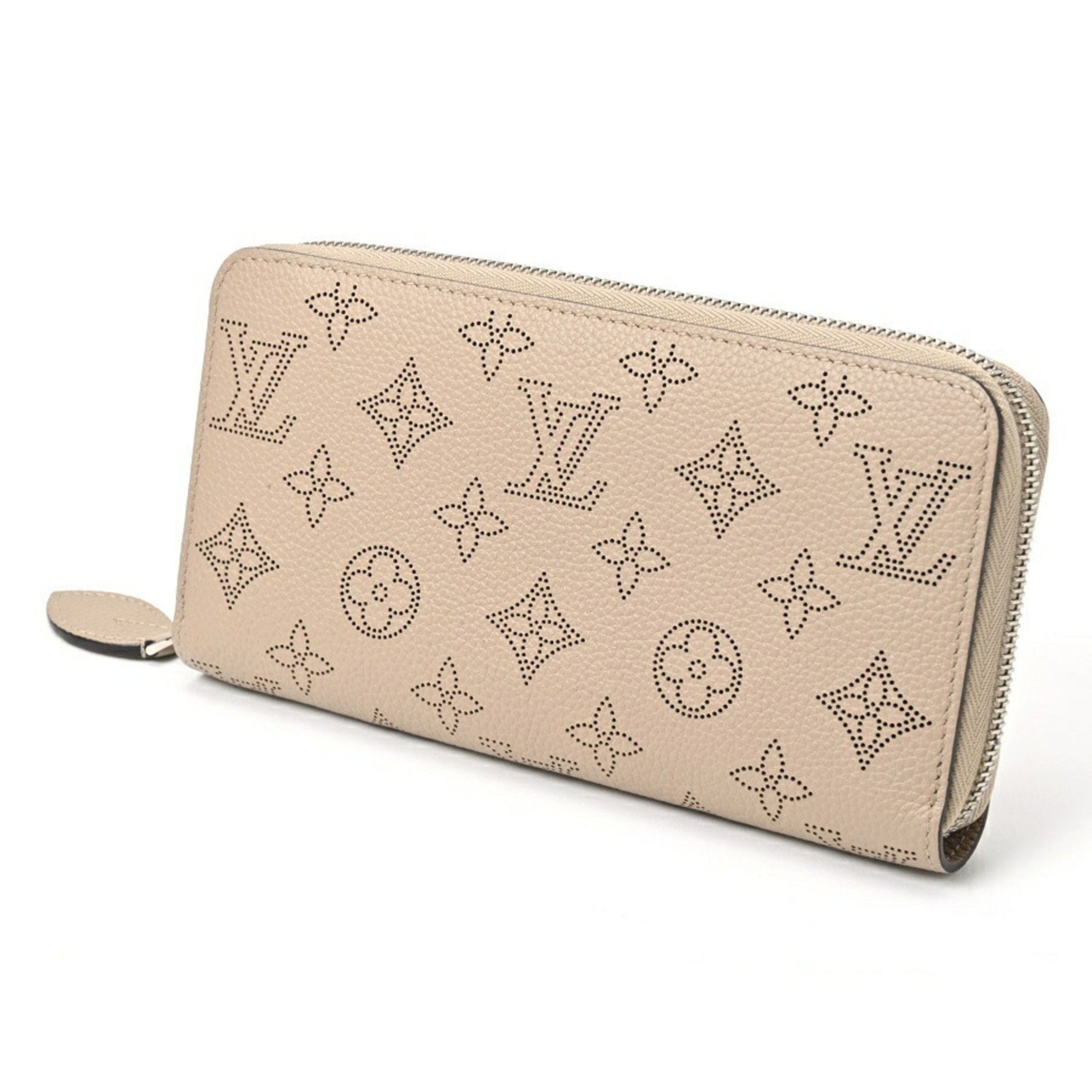 Louis Vuitton Zippy Wallet Round Monogram Mahina (Greige)