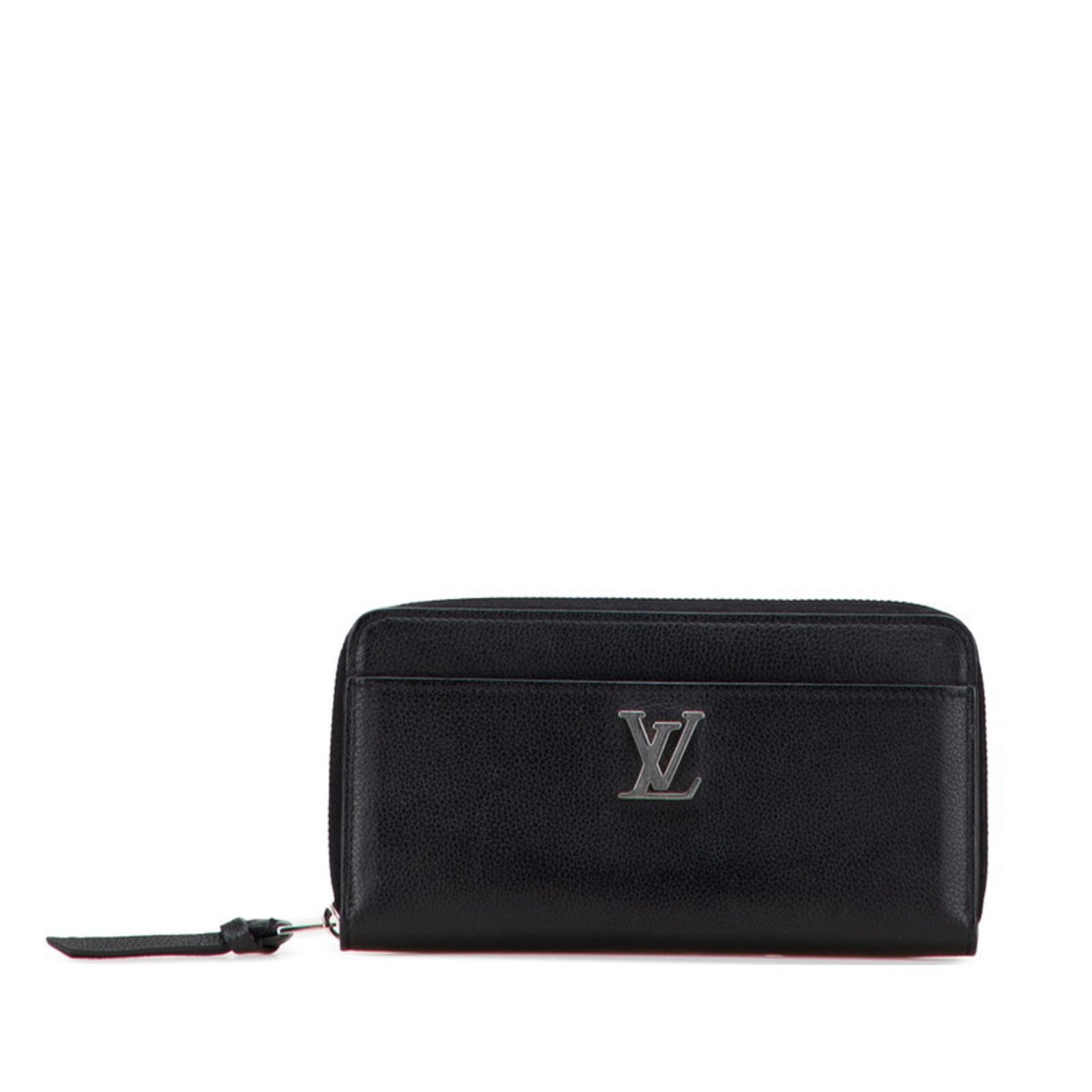 Louis Vuitton Zippy Lockme Round Zip Long Wallet Noir Black Leather LOUIS VUITTON