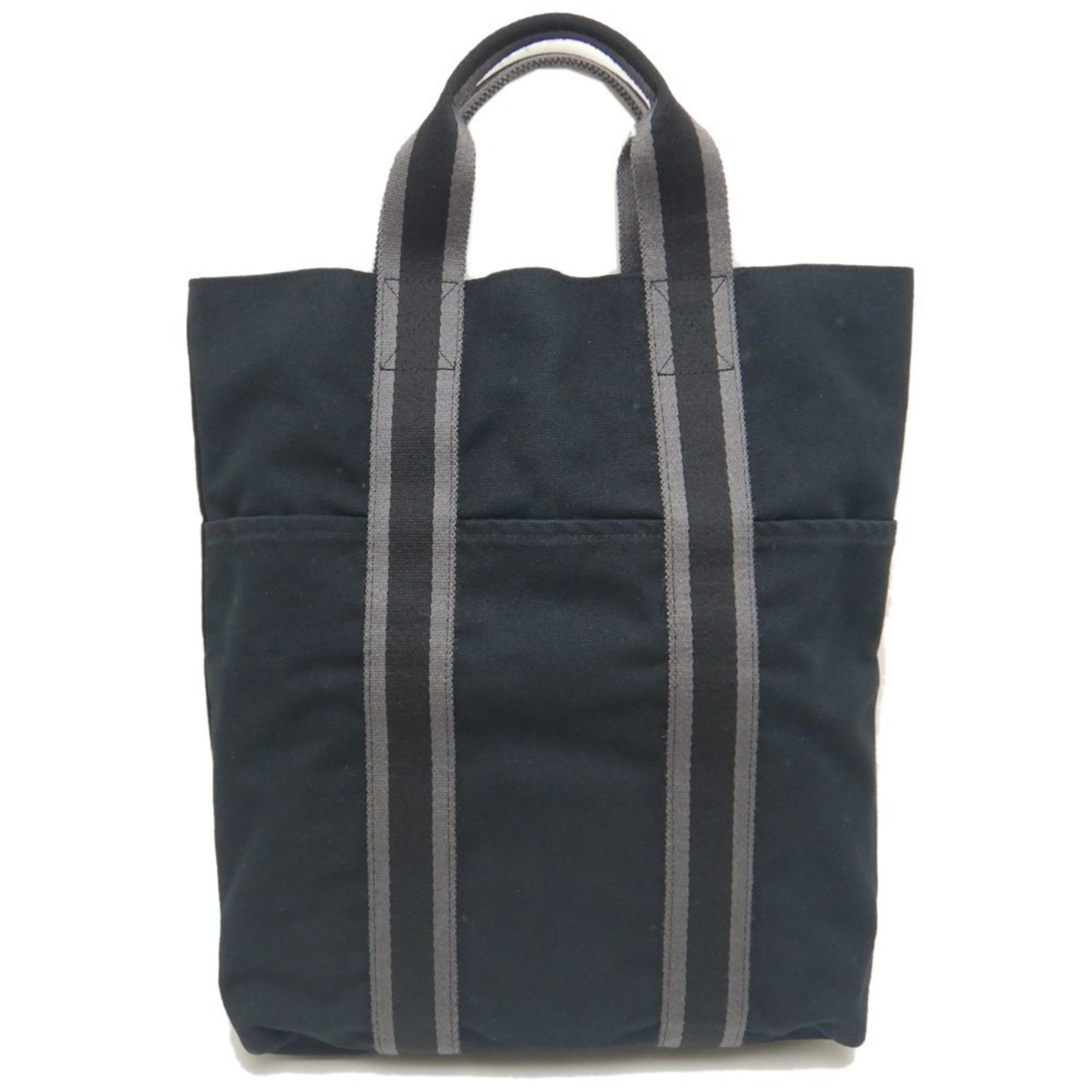 HERMES Hermès Foul Tou Cabas Tote Bag Canvas Black and Gray
