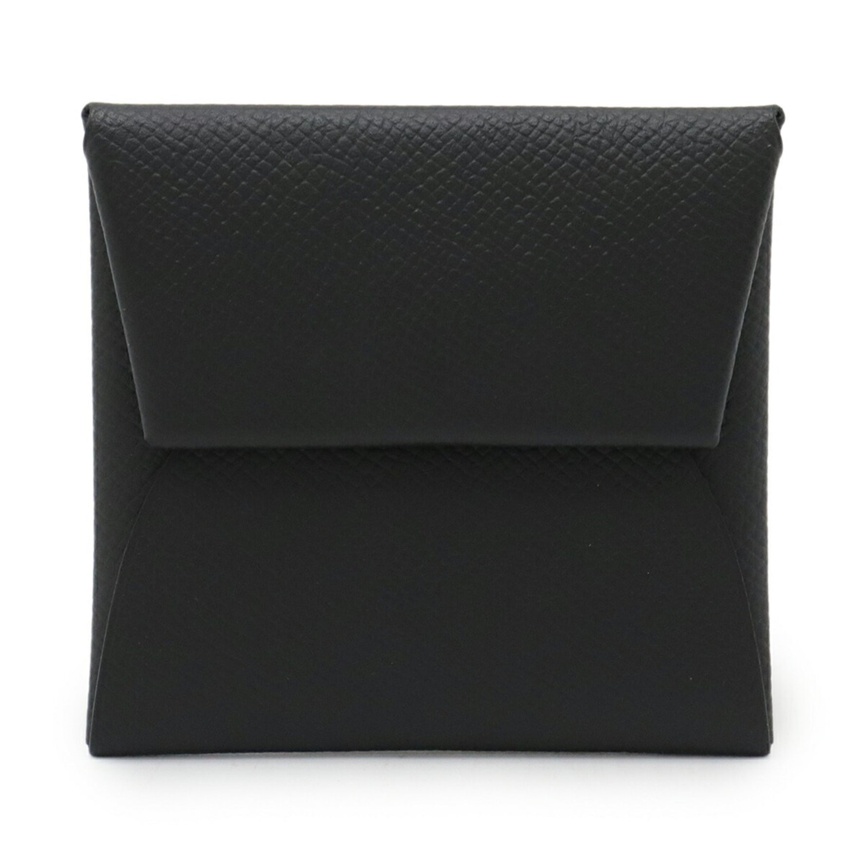 HERMES Bastia Coin Case/Purse in Epsom Leather, Black/Grey with Y Stamp