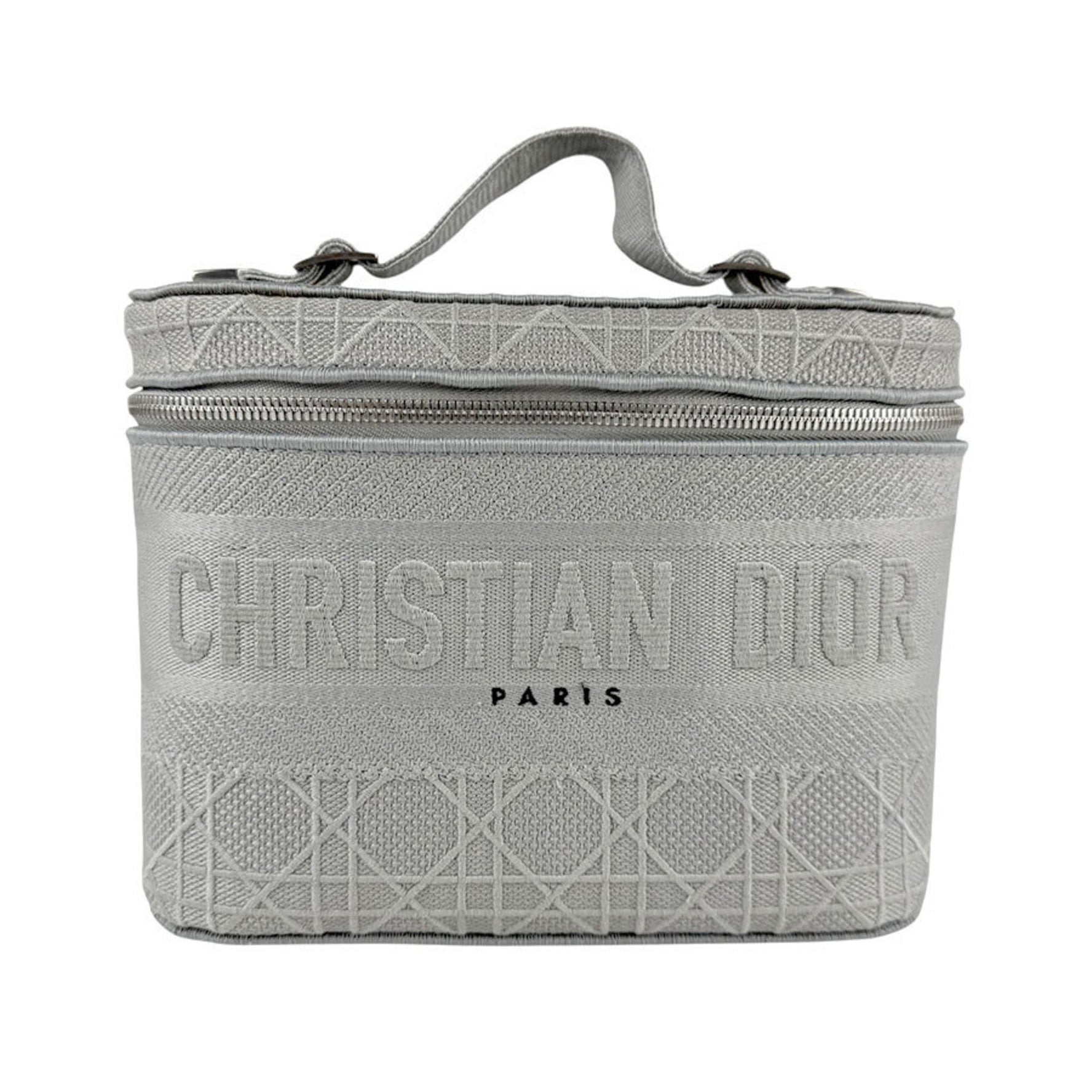 Christian Dior handbag vanity bag in grey canvas