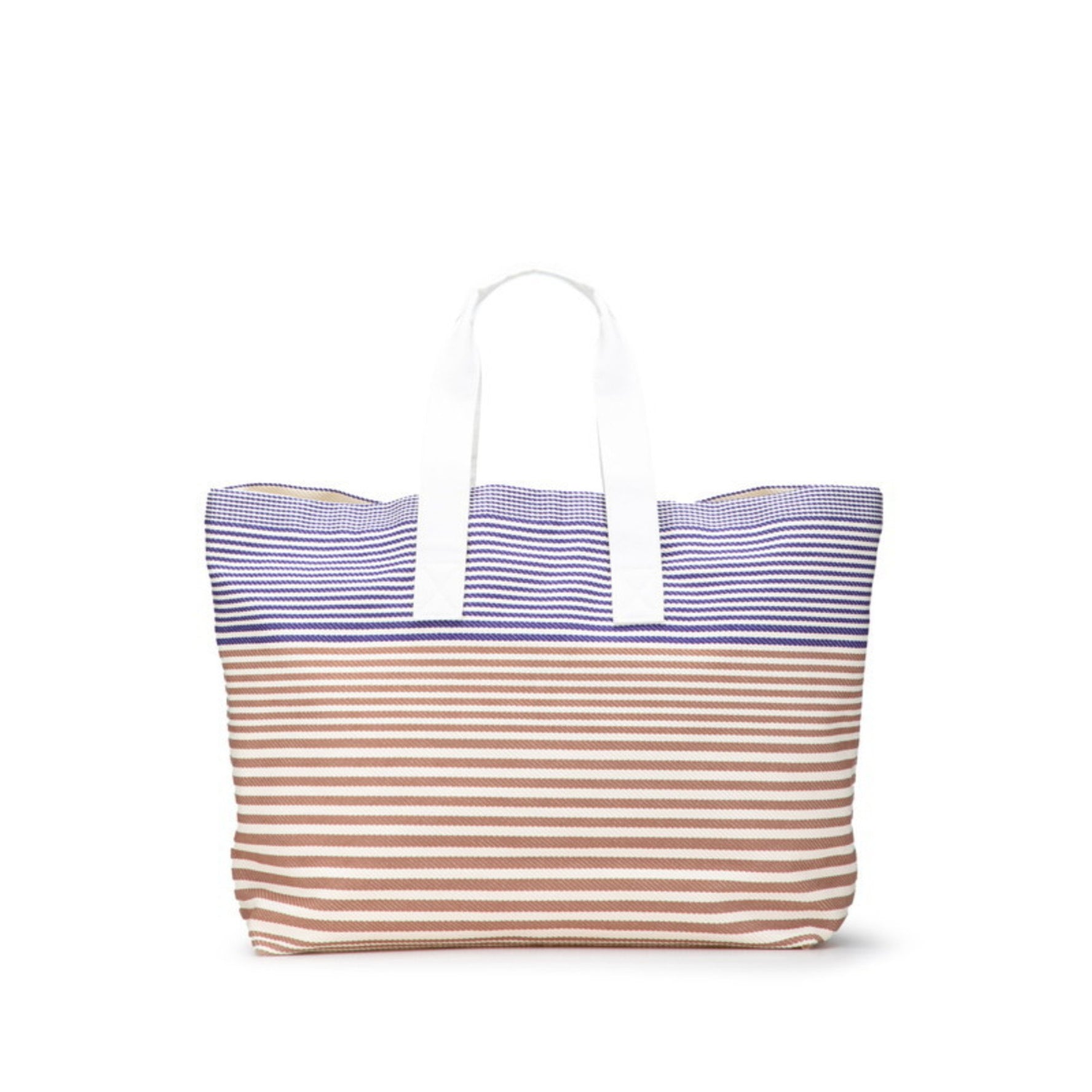 Hermes Hermès Sac de Plage New Cabayadère Tote Bag in Ivory, Brown, and Purple Canvas