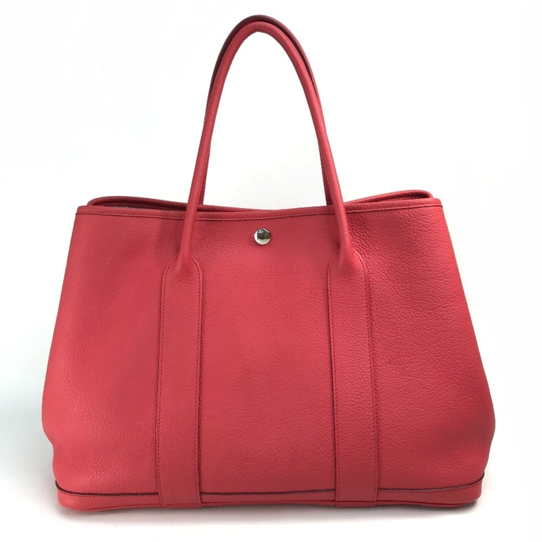 HERMES Garden Party PM Handbag/Tote Bag in Negonda, Bougainvillea, Red