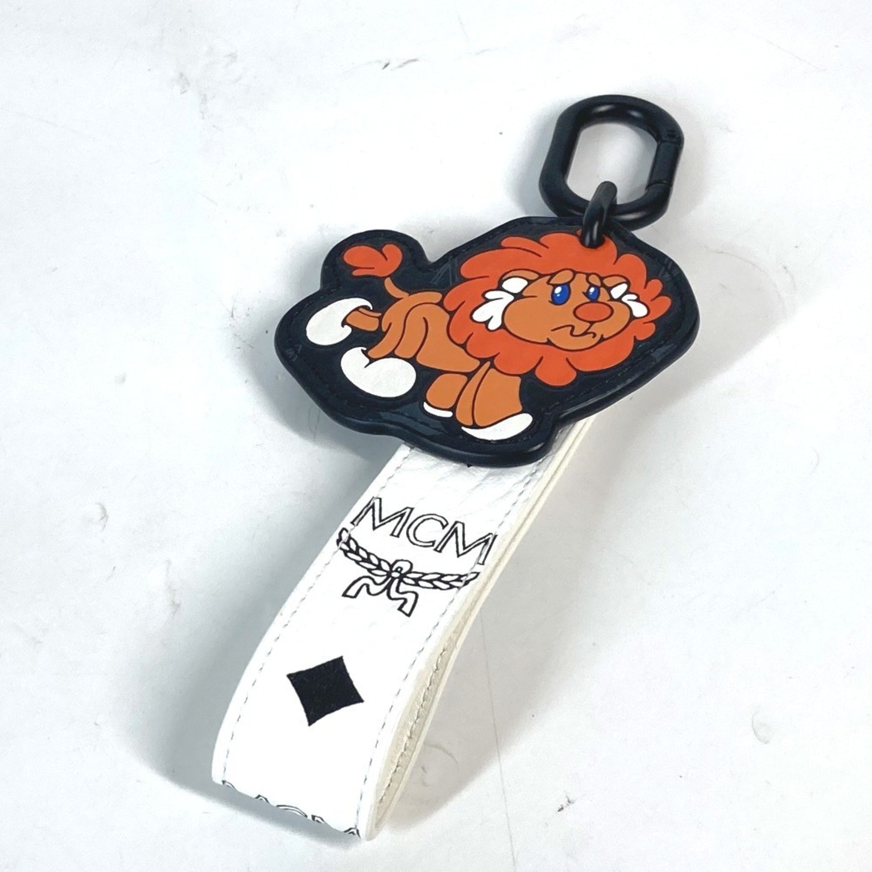 MCM Lion Visetos Bag Charm Strap Keychain Leather Men's