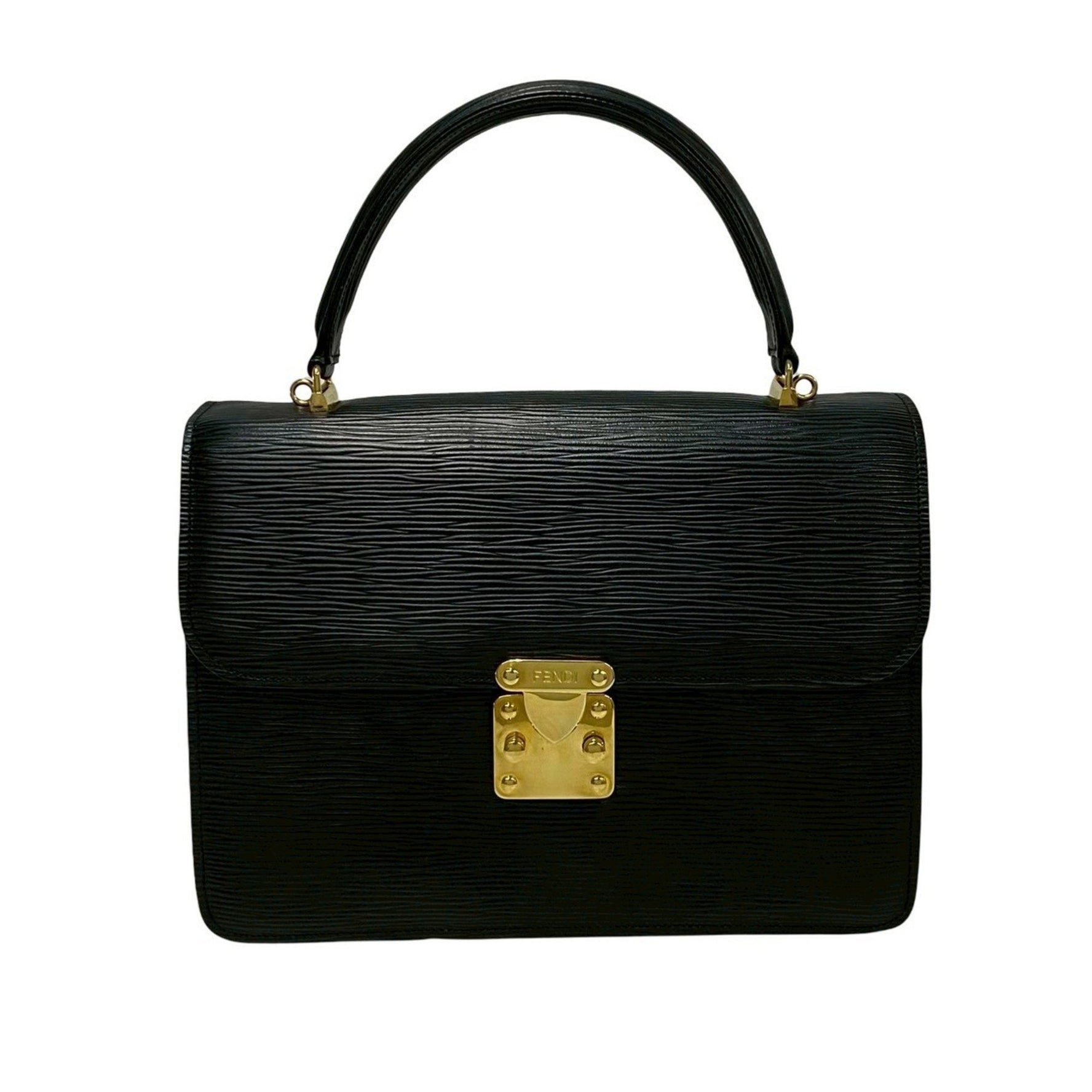 FENDI FF logo hardware, Epi leather, genuine leather handbag/shoulder bag