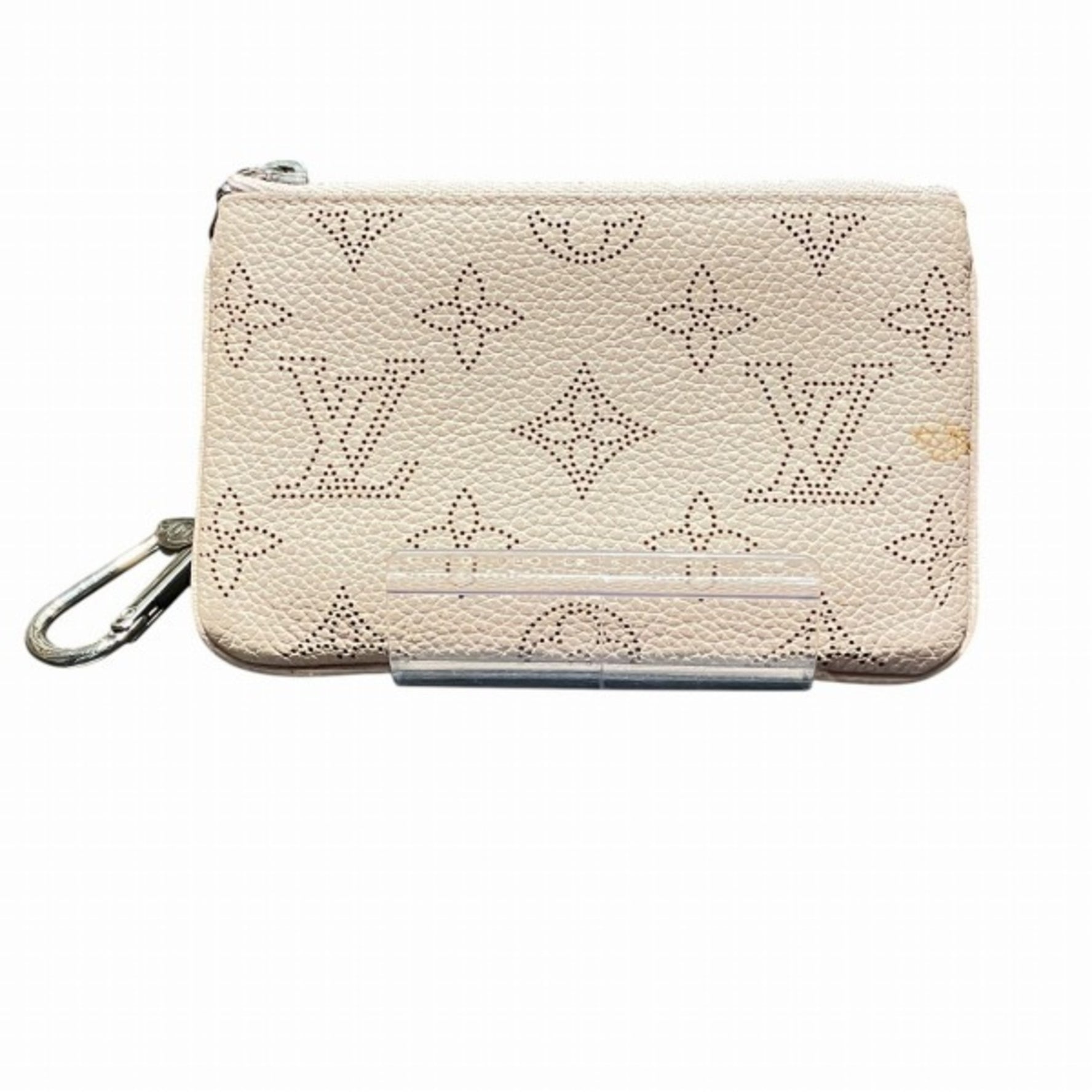 Louis Vuitton Monogram Mahina Pochette Cle Wallet/Coin Case Magnolia Accessories Men's