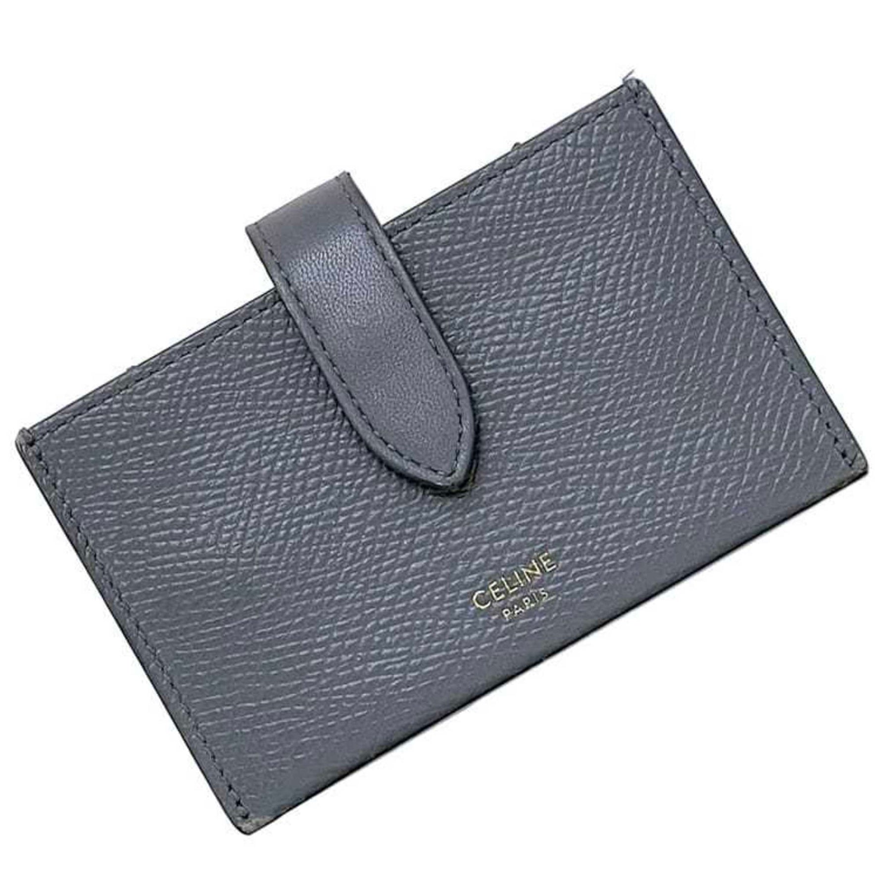 Celine card case accordion grey holder leather ladies compact