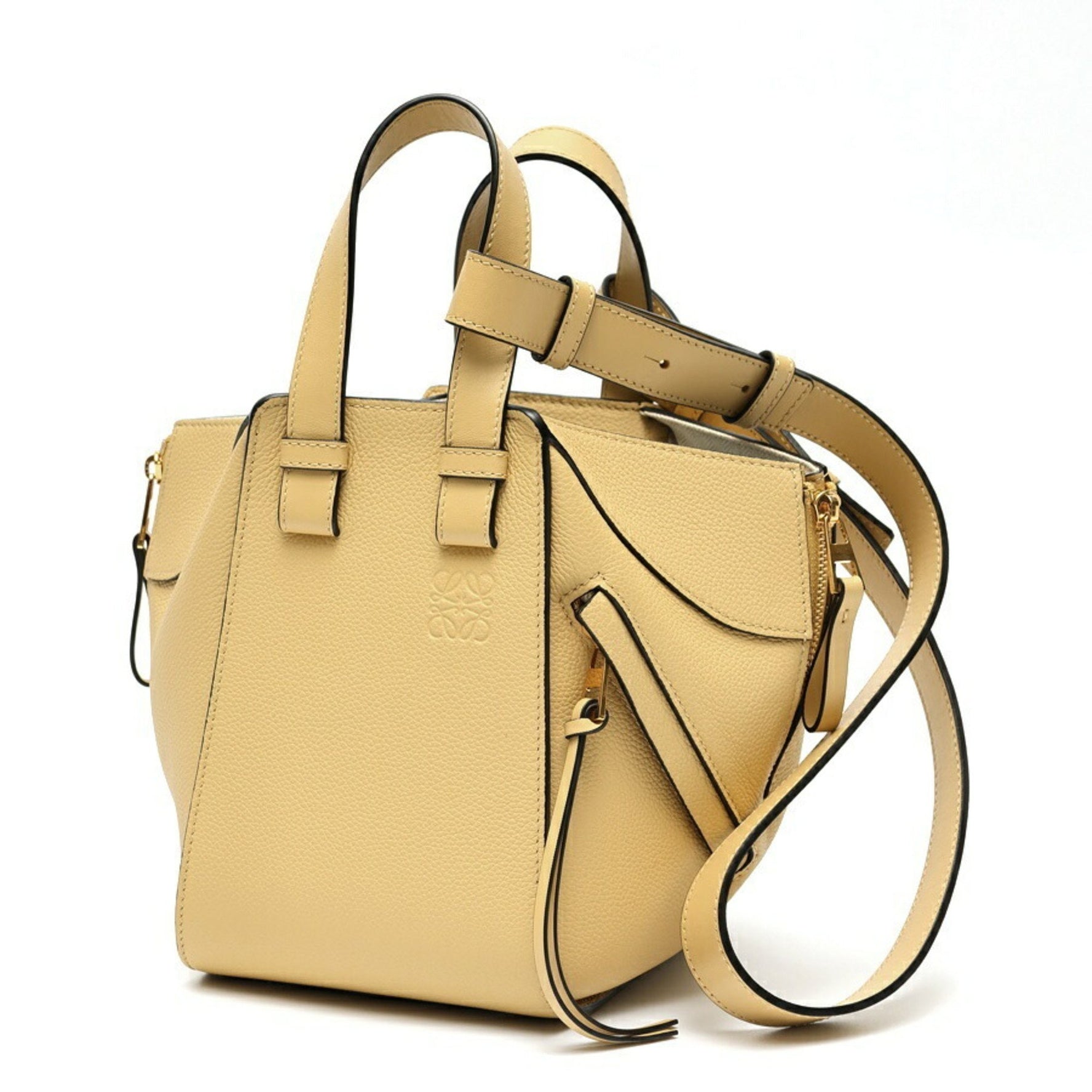 LOEWE Hammock Bag Compact Shoulder Calfskin Yellow