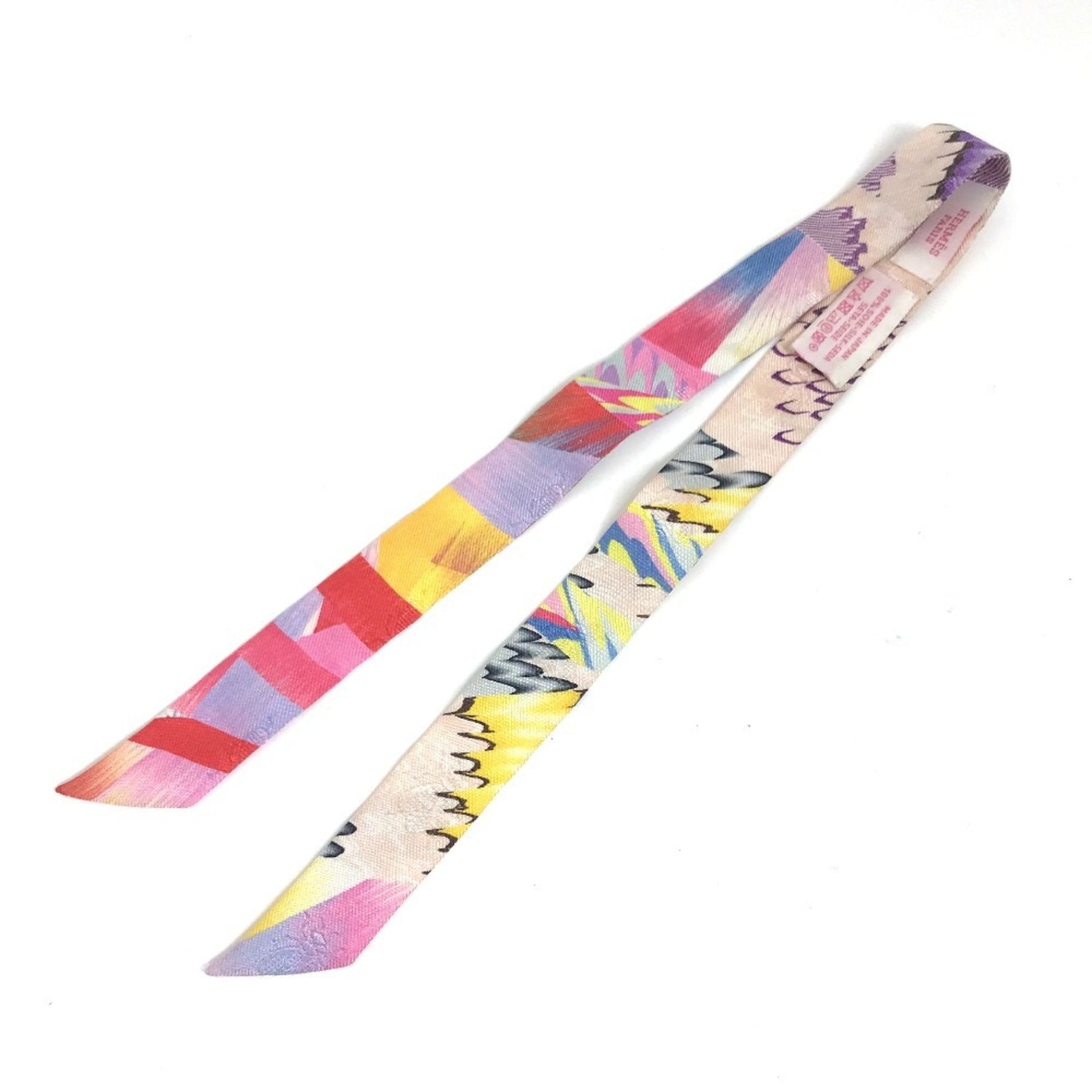 HERMES ALLOVER MARBLE SILK Twilly Doll Scarf, Silk, Multicolor