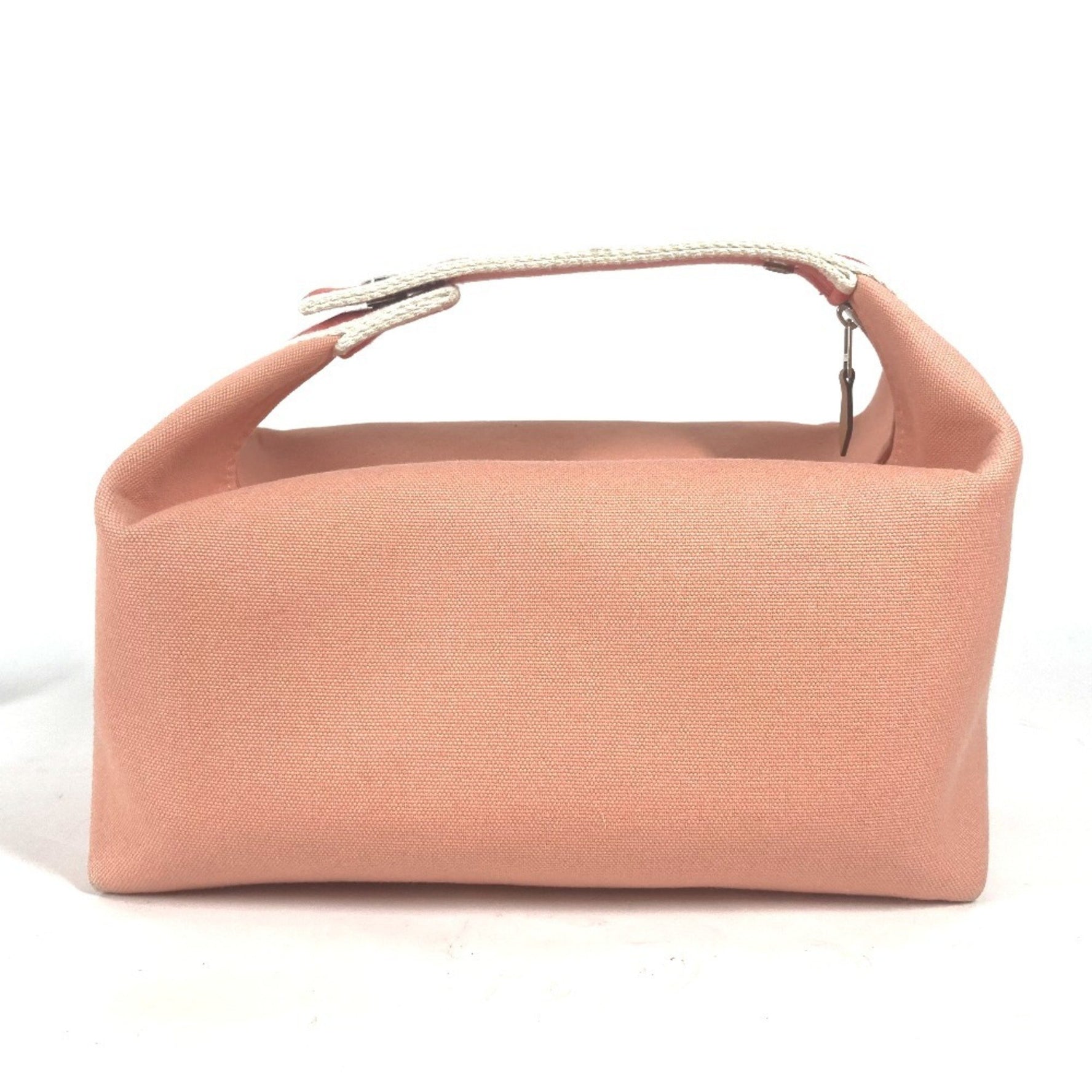 HERMES Bride A Black GM Vanity Bag Pouch Handbag Canvas Guava