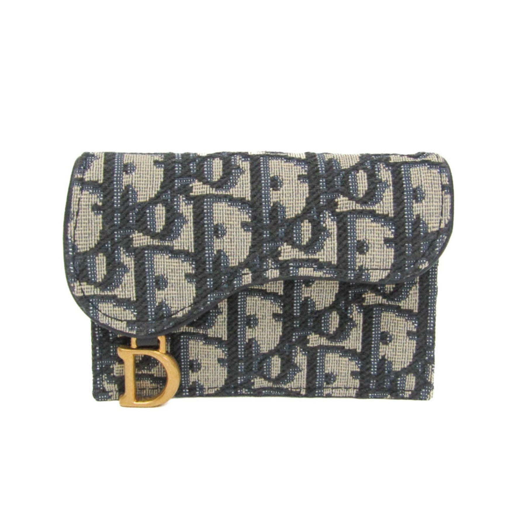 Christian Dior Oblique Saddle Bloom Card Holder Jacquard Card Case Beige,Black,Blue