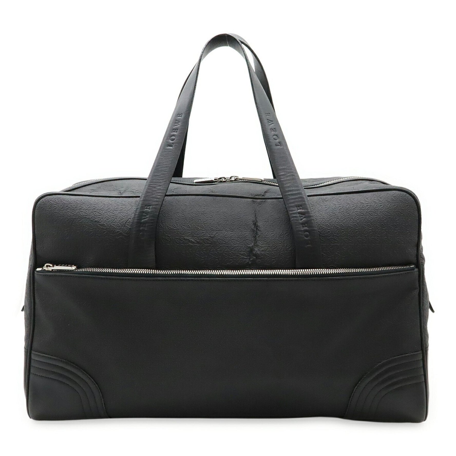 LOEWE Repeat Anagram Boston Bag/Travel Bag in Embossed PVC and Leather