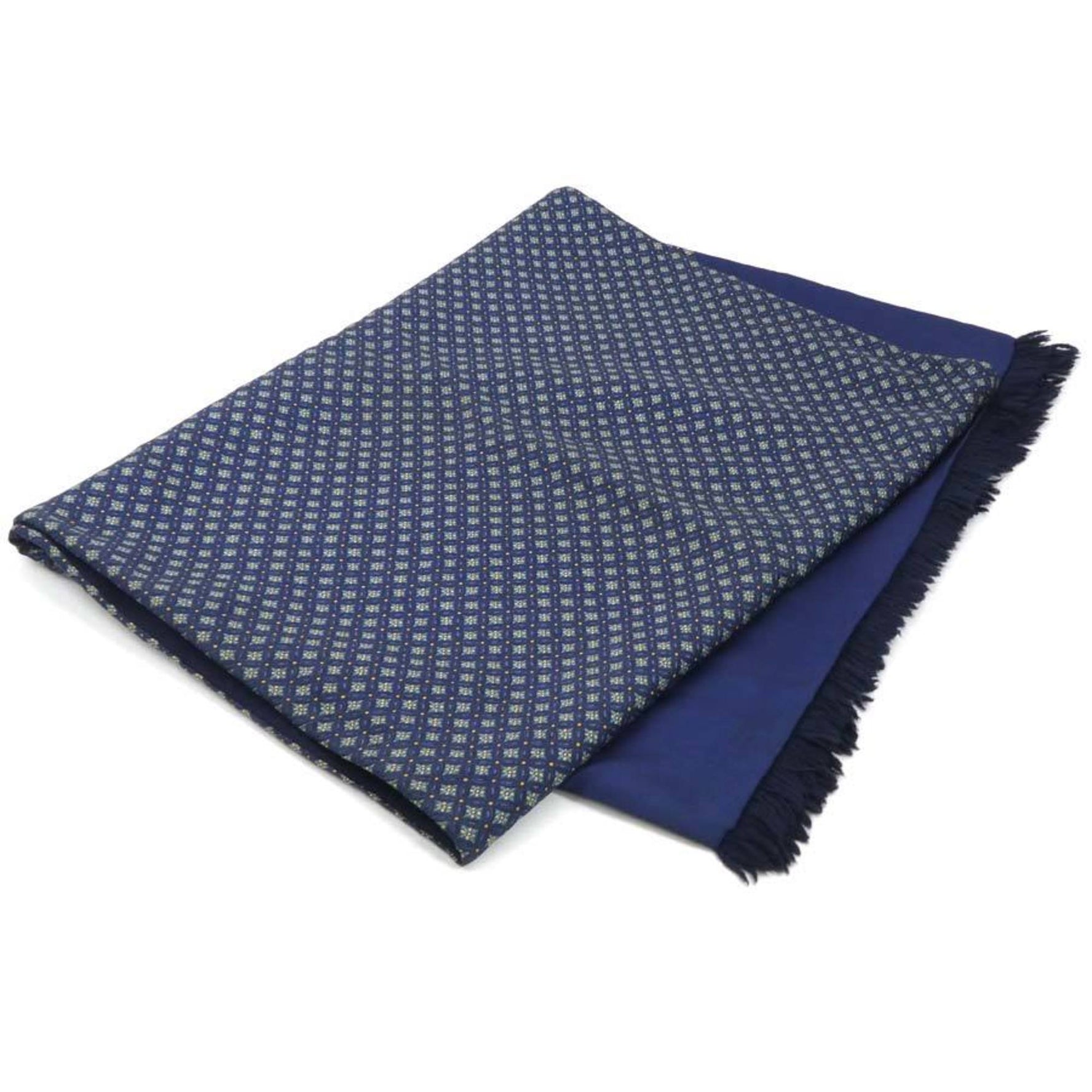 Hermes Hermès shawl/stole/scarf, silk and angora, navy, multicolor