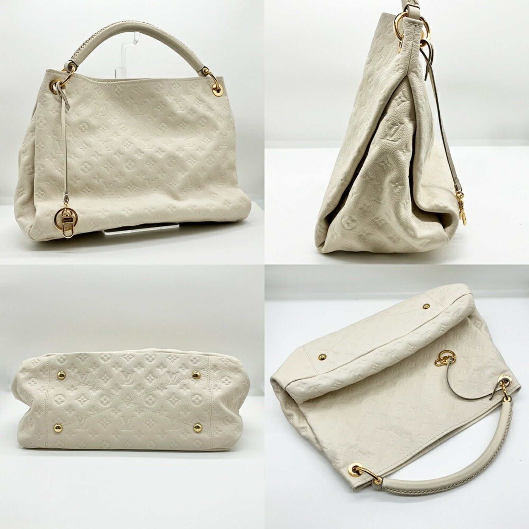 Louis Vuitton Artsy MM Handbag Monogram Empreinte Neige (Ivory) LOUIS VUITTON