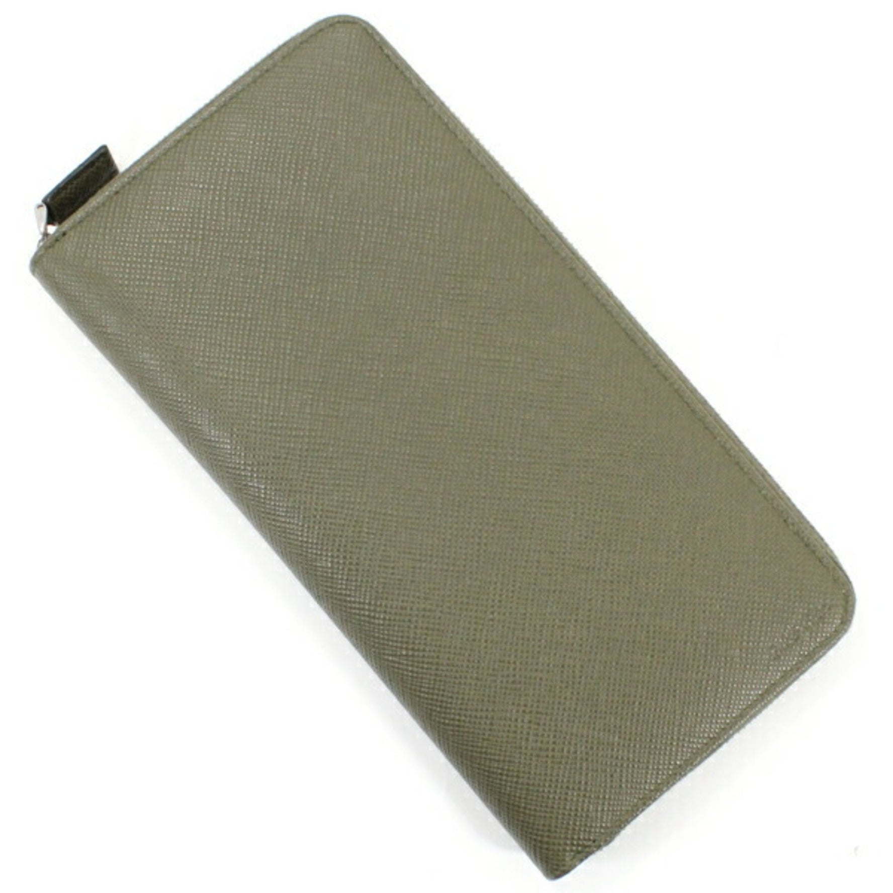 Prada Saffiano Long Wallet with Round Zip Travel Case
