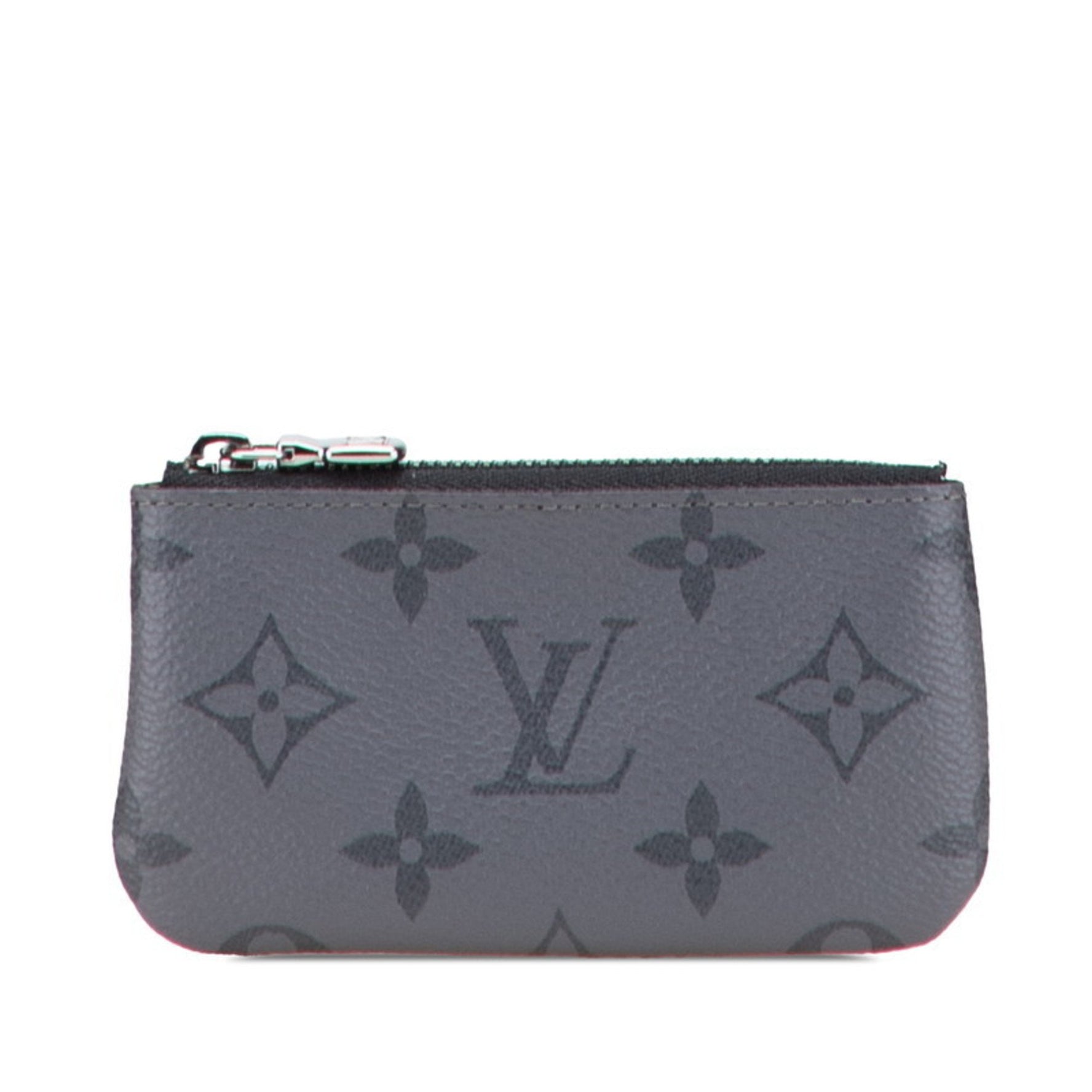 Louis Vuitton Monogram Eclipse Pochette Clé Reverse Coin Case PVC Leather