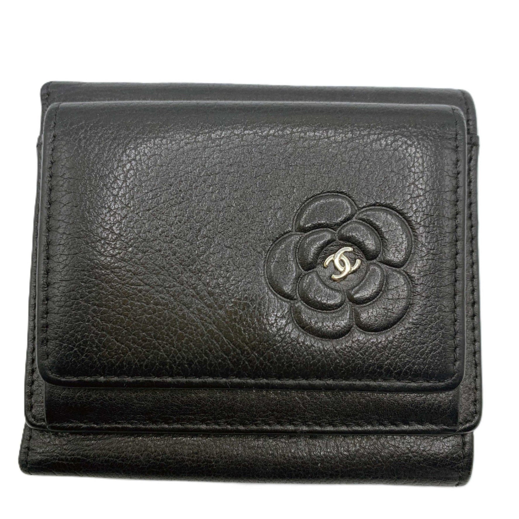CHANEL Wallet Tri-fold Compact Camellia Lambskin 13 Series