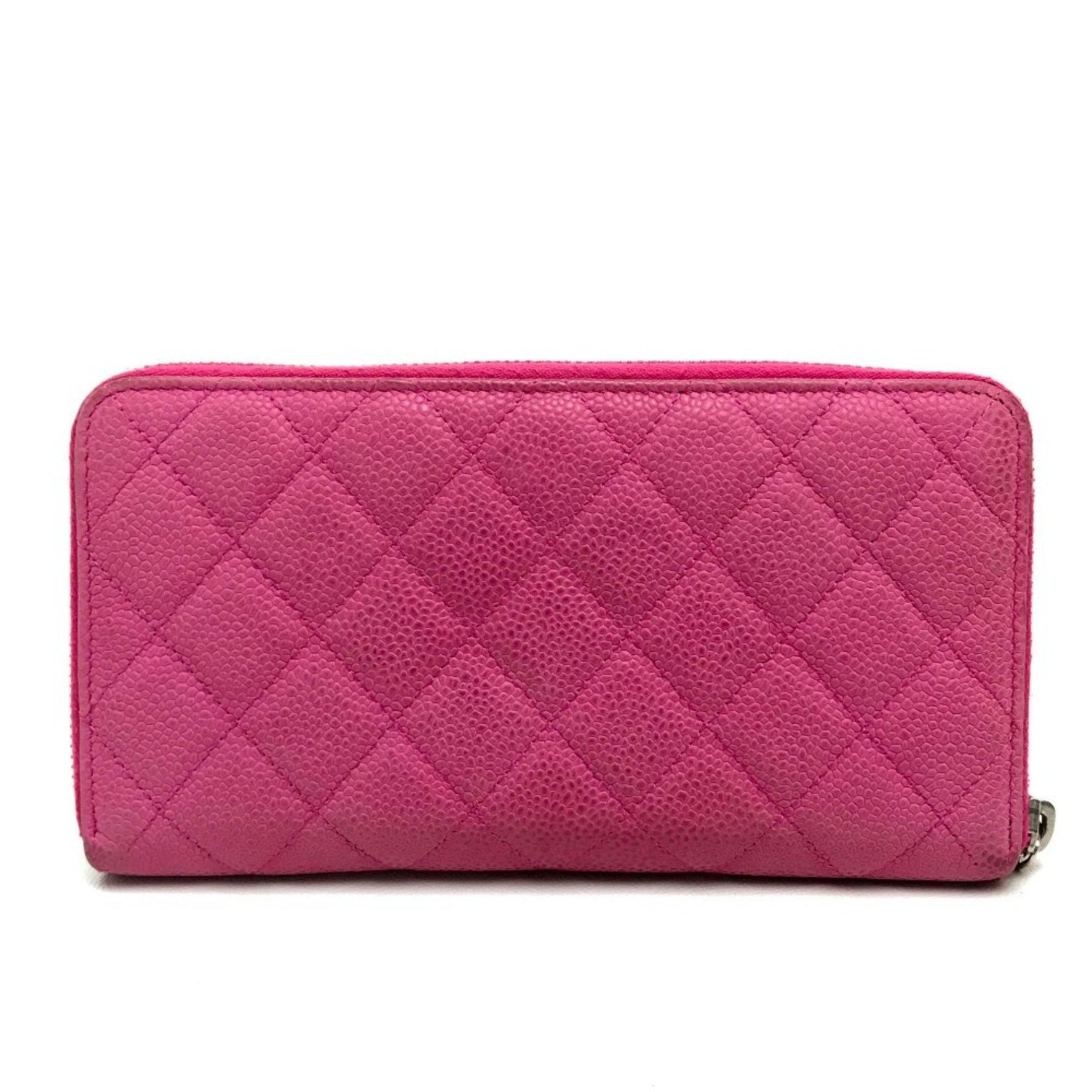 CHANEL Round Long Wallet Matelasse CC Coco Soft Caviar Skin