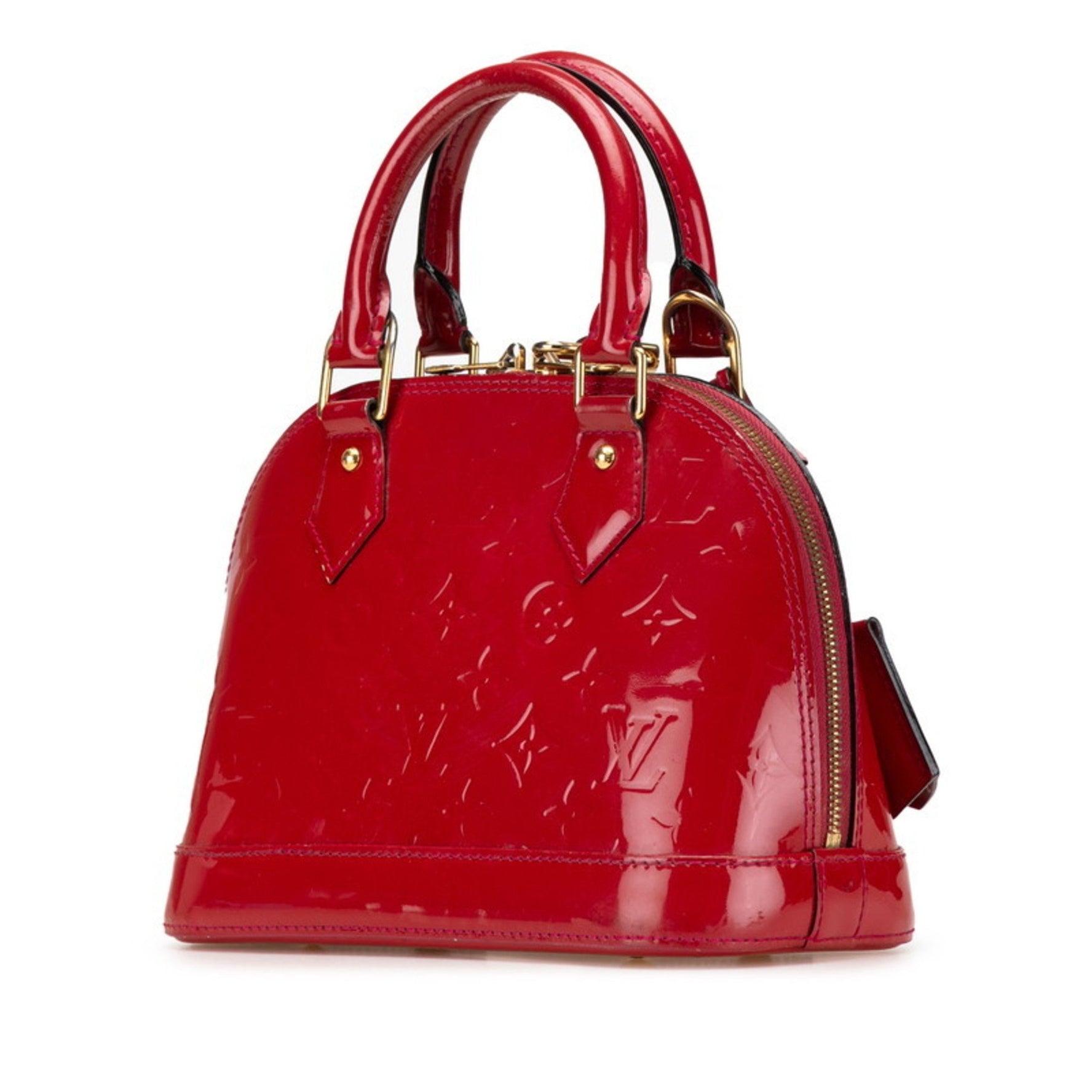 Louis Vuitton Monogram Vernis Alma BB Handbag/Shoulder Bag, Pomme d'Amour, Red Patent Leather, LOUIS VUITTON