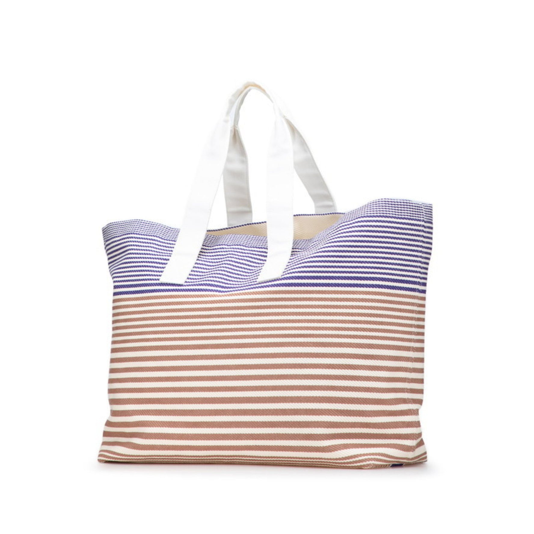Hermes Hermès Sac de Plage New Cabayadère Tote Bag in Ivory, Brown, and Purple Canvas