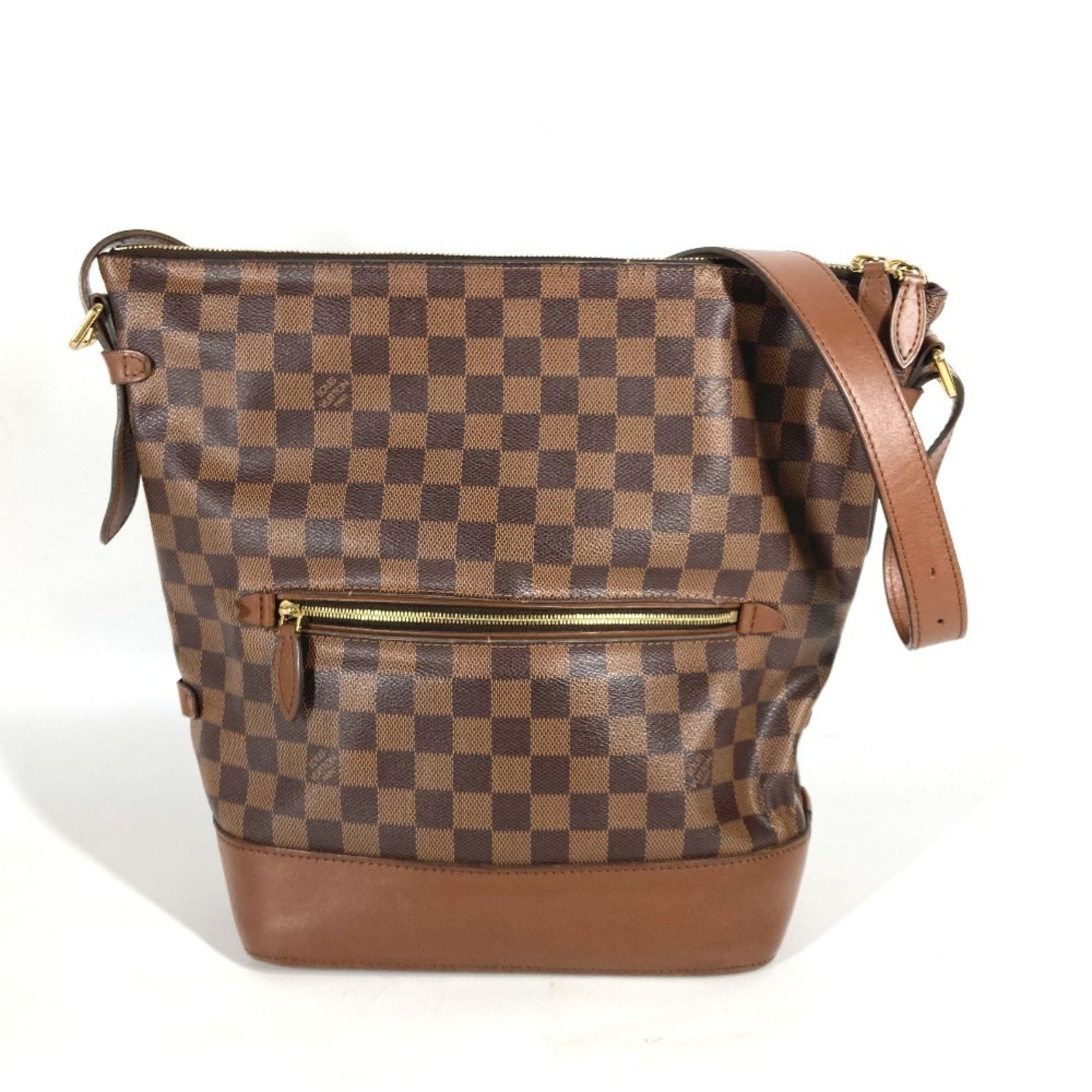 Louis Vuitton Damier Diane Bucket Shoulder Bag Canvas Brown