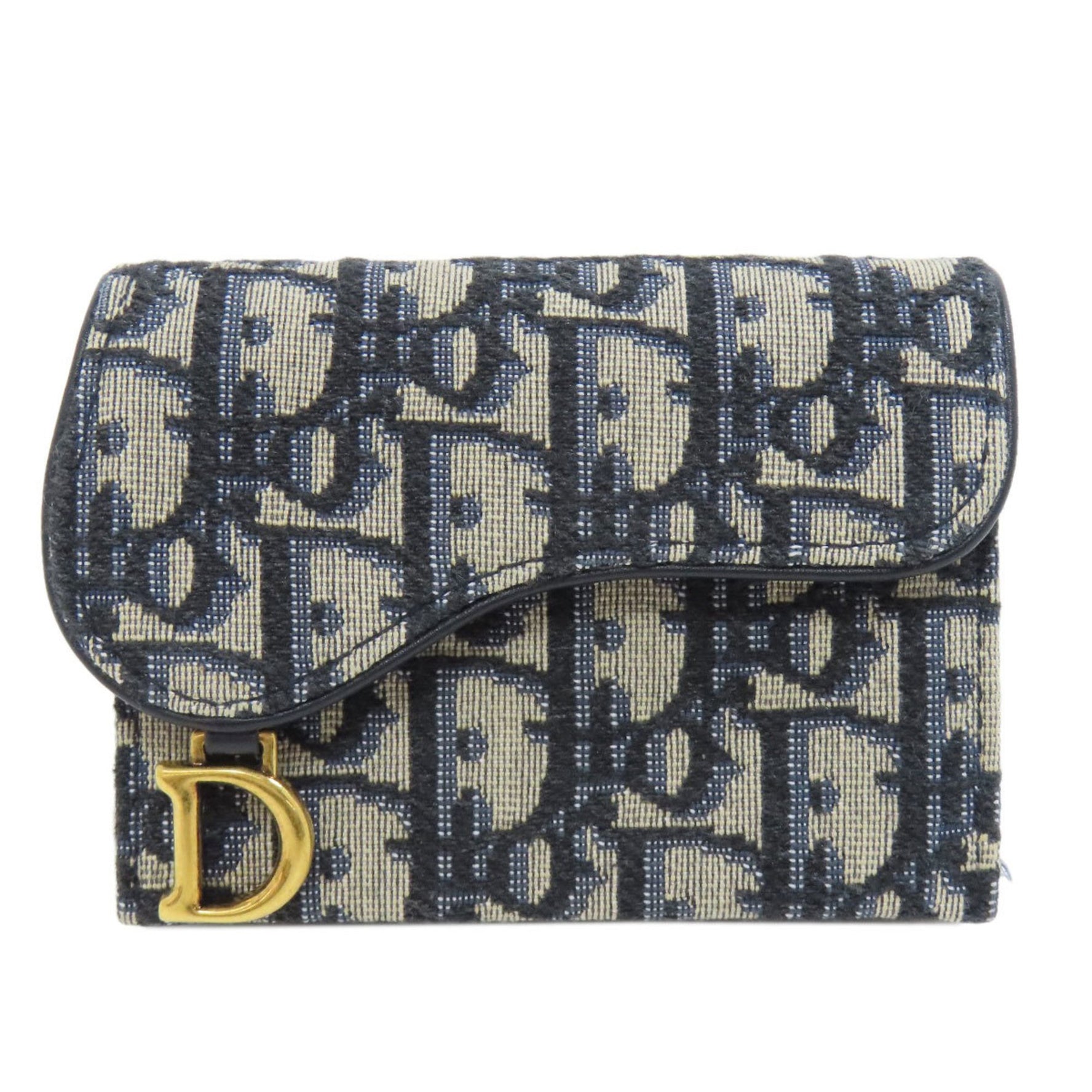 Christian Dior Saddle Trotter Pattern Business Card Holder/Card Case Canvas