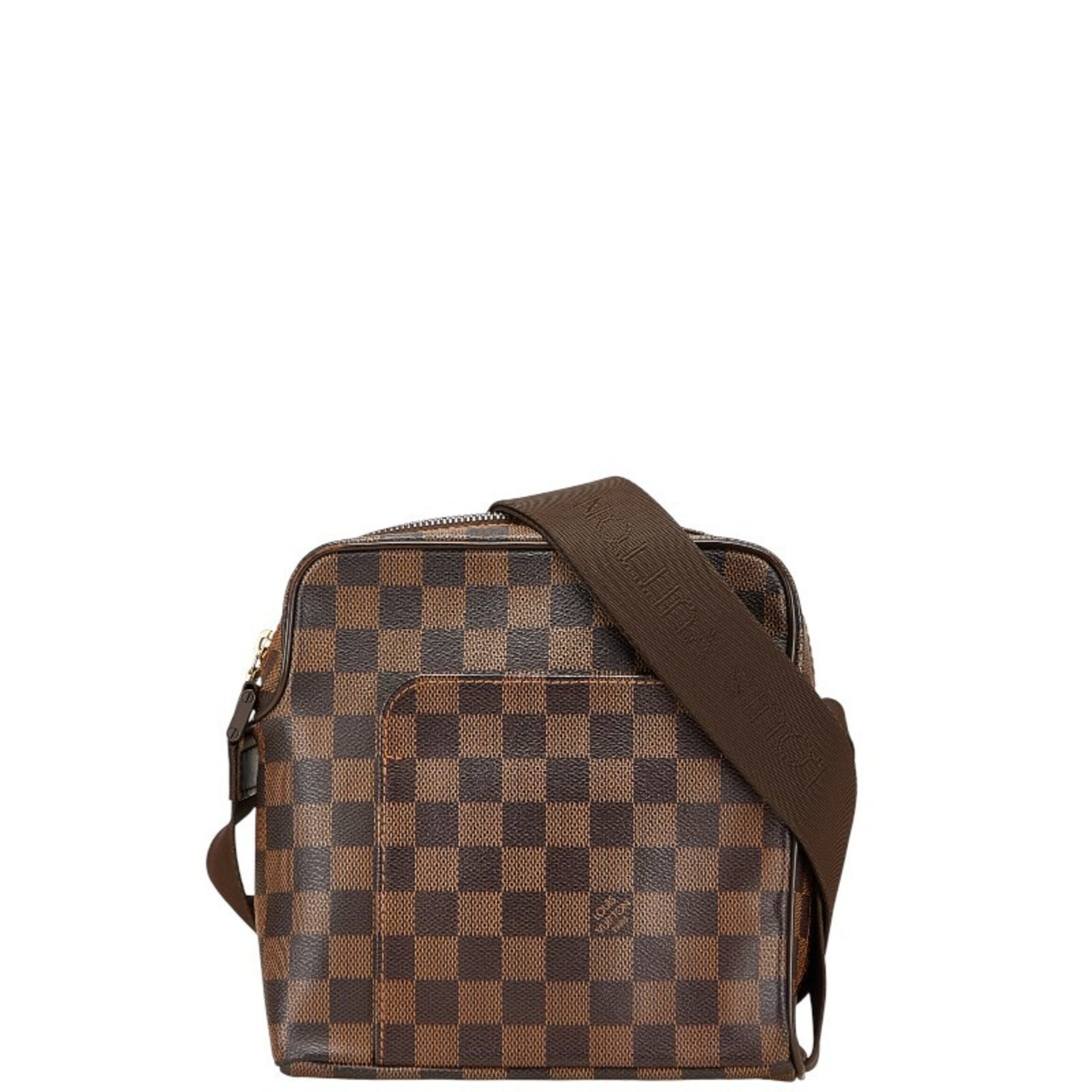 Louis Vuitton Damier Olaf PM Shoulder Bag Brown Leather LOUIS VUITTON