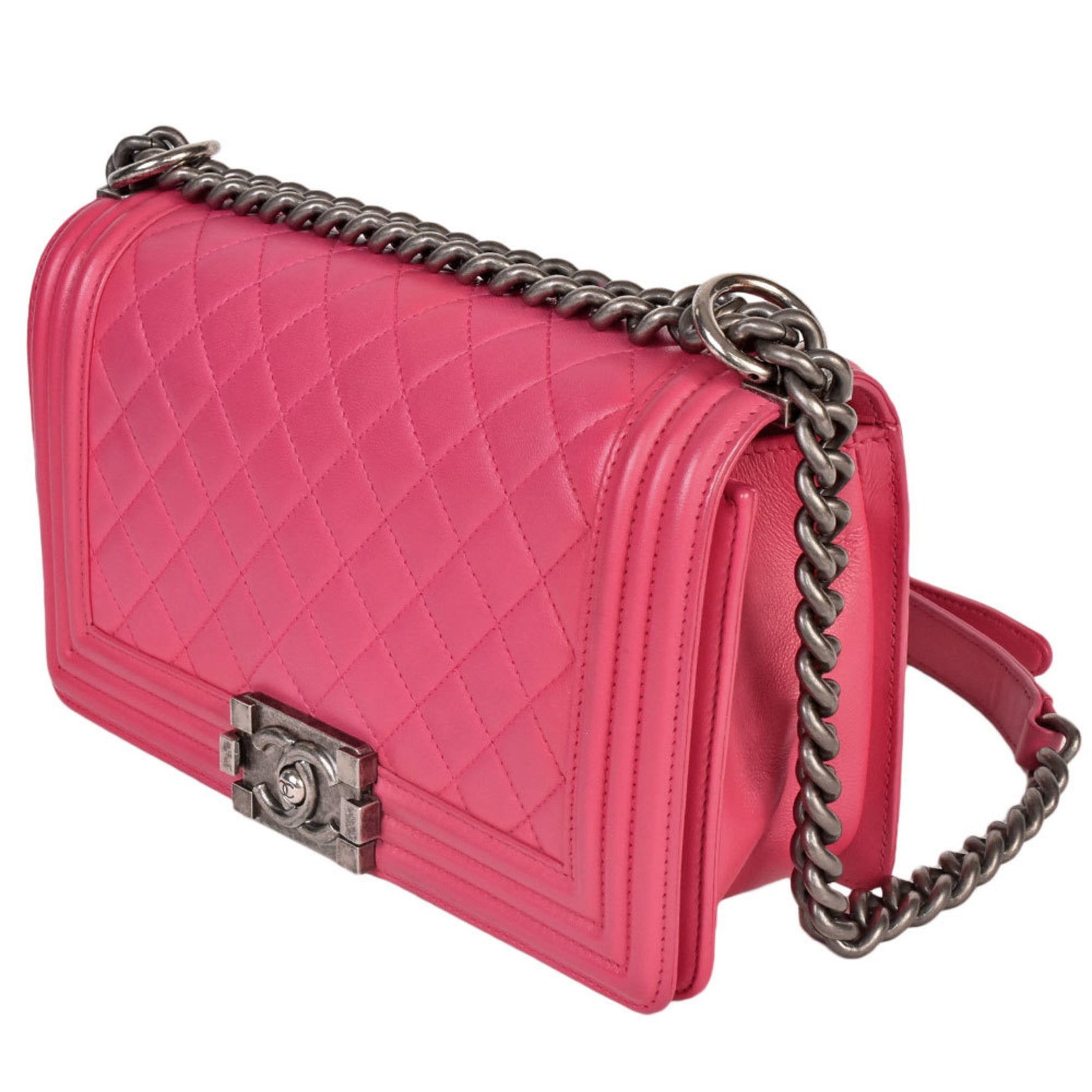 CHANEL Boy Matelasse Coco Mark Chain Shoulder Bag No. 19 (manufactured in 2014) Lambskin