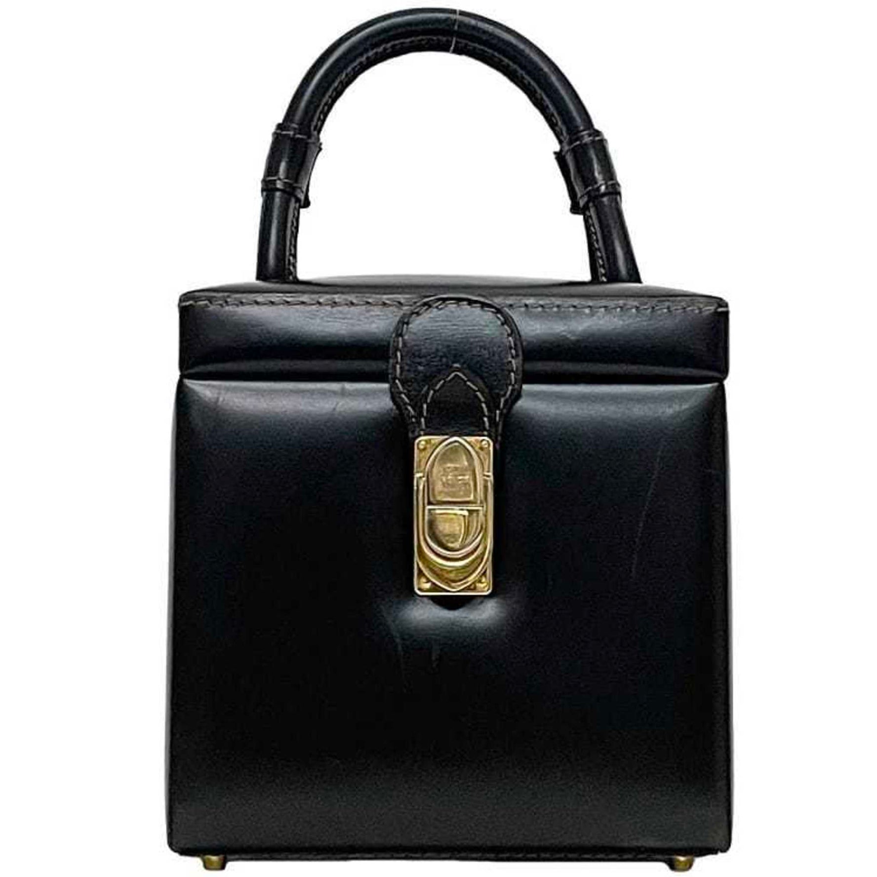 Loewe handbag vanity bag anagram leather freestanding with metal hardware, engraved