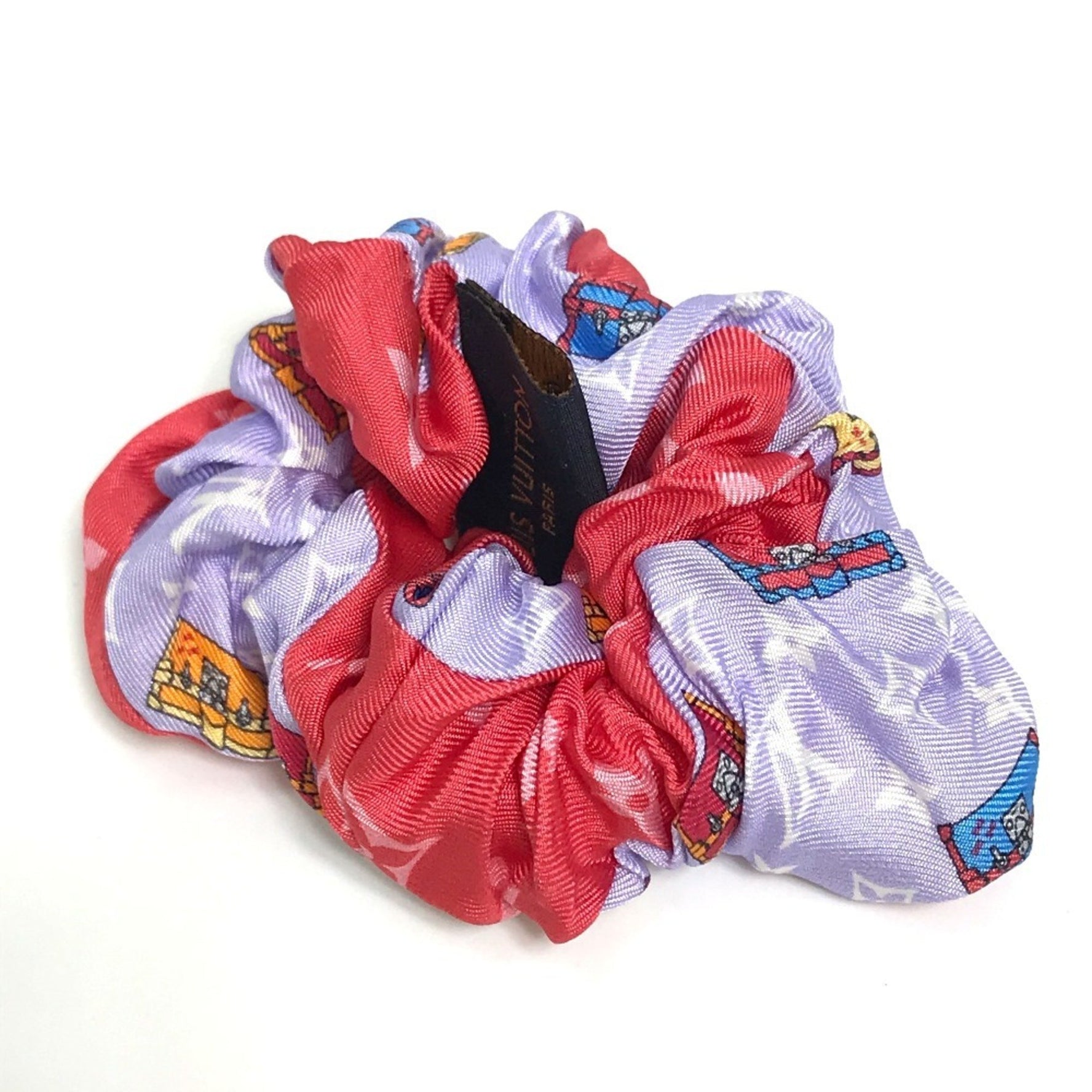 Louis Vuitton Scrunchie Set, Mar Hair Scrunchie, Silk, Red x Purple