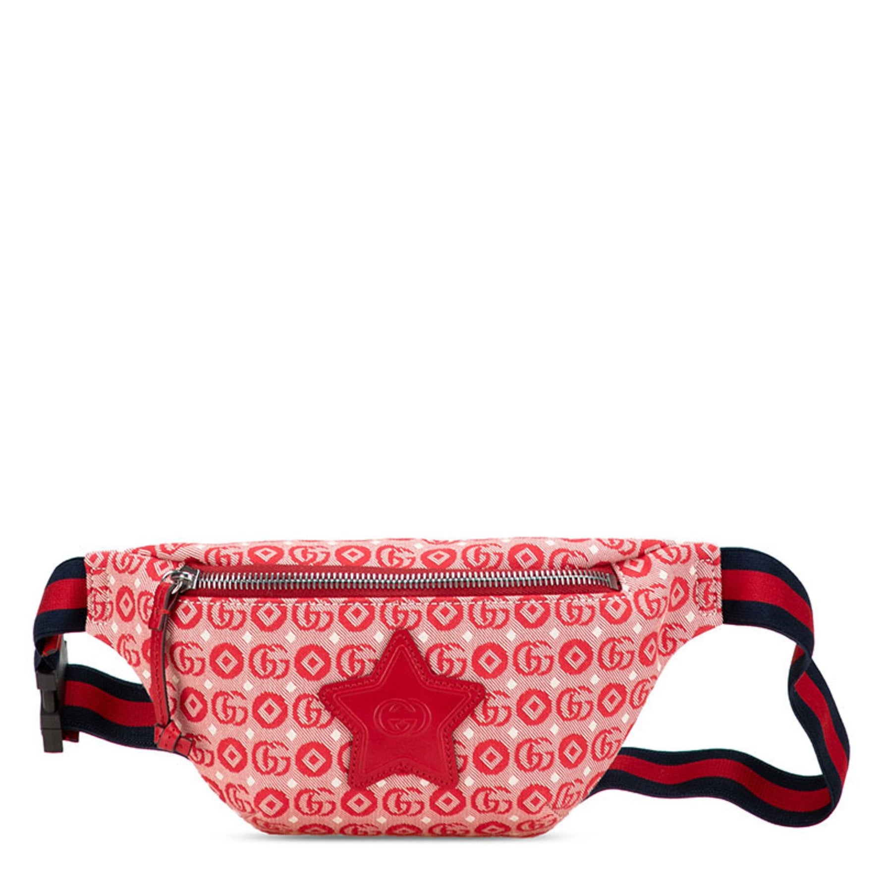Gucci Children's GG Logo Star Body Bag/Waist Bag Red Canvas and Leather