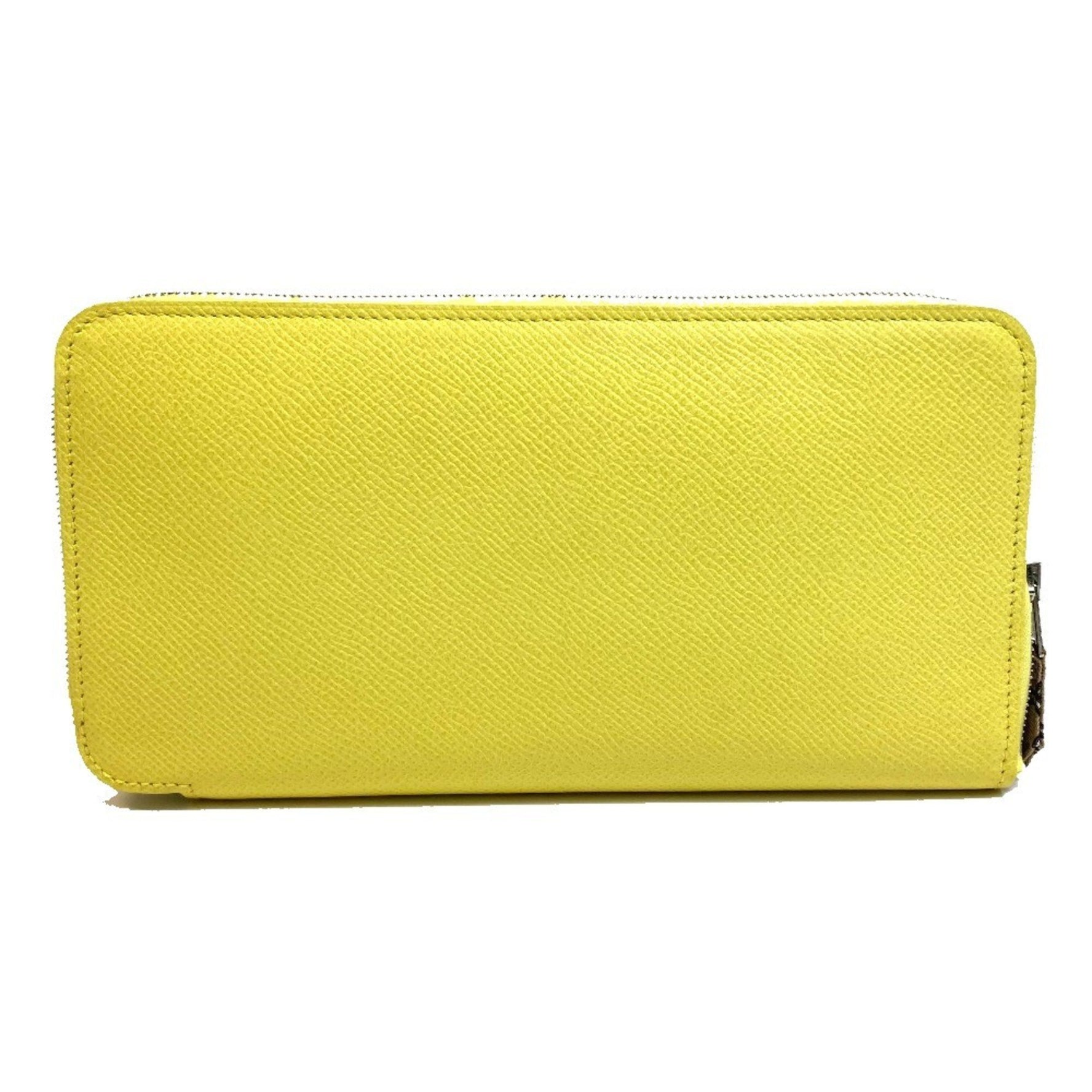 HERMES Silk-in Azap Long Round Zipper Wallet, Epson, Souffle, Yellow