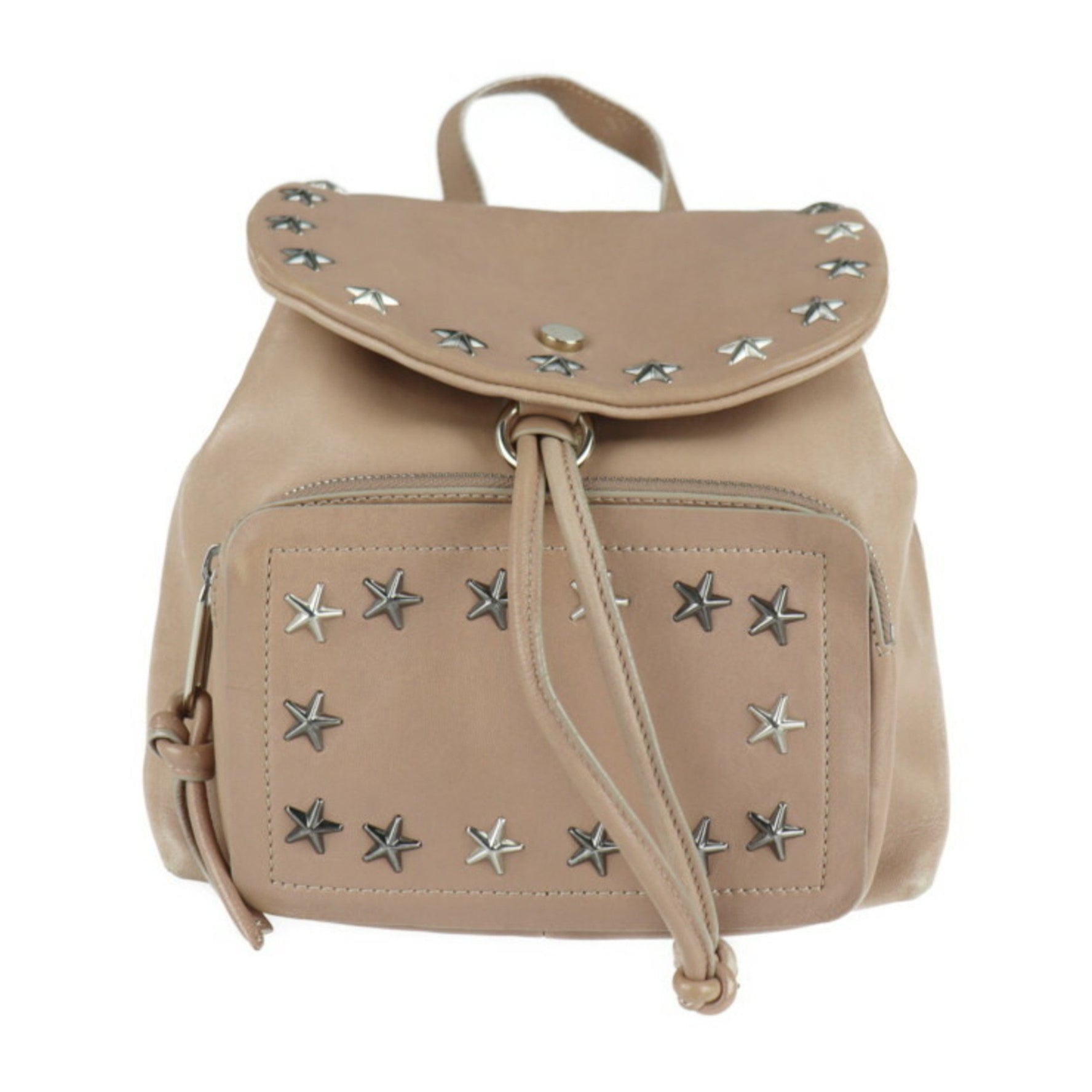 Jimmy Choo SUKI Suki Backpack Daypack Leather Pink Beige One Shoulder Bag Mini Star Studs