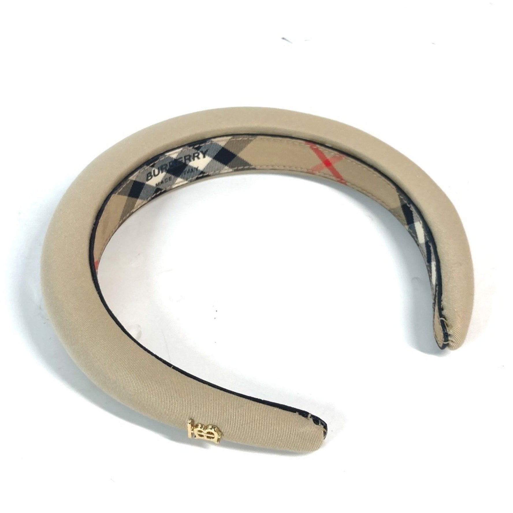 BURBERRY Checked Pattern on the Inside TB Hair Headband Hairband Canvas