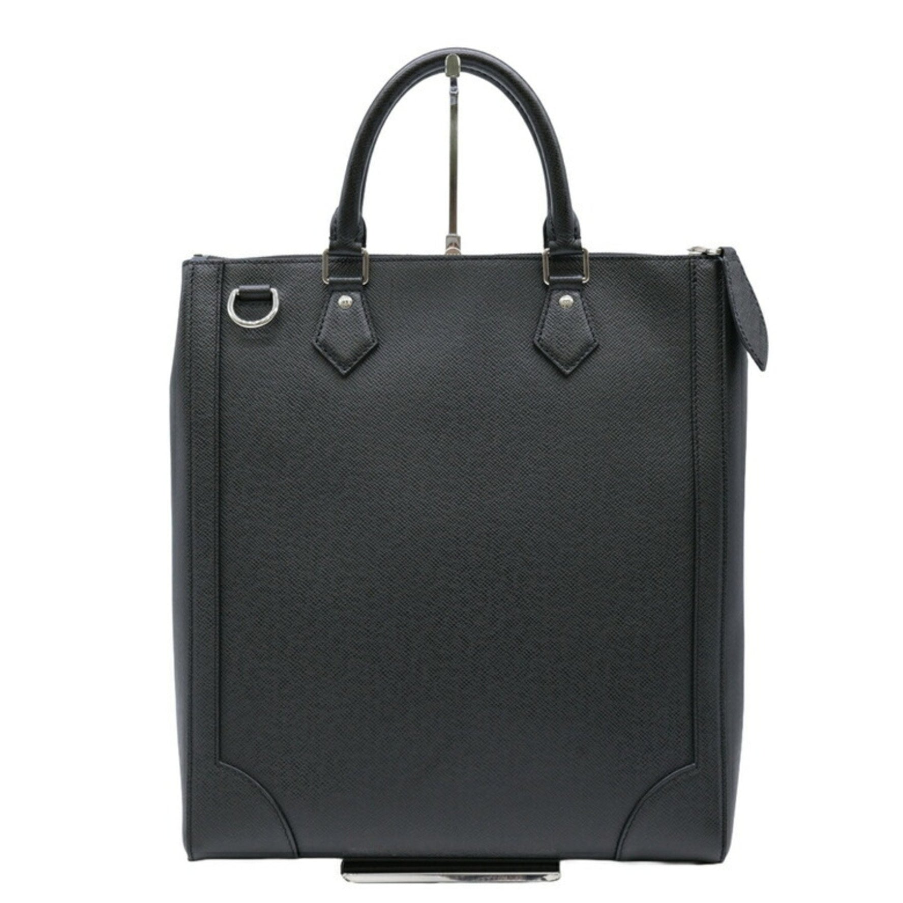 Louis Vuitton Taiga Vertical Tote Bag Handbag Leather Ardoise Black