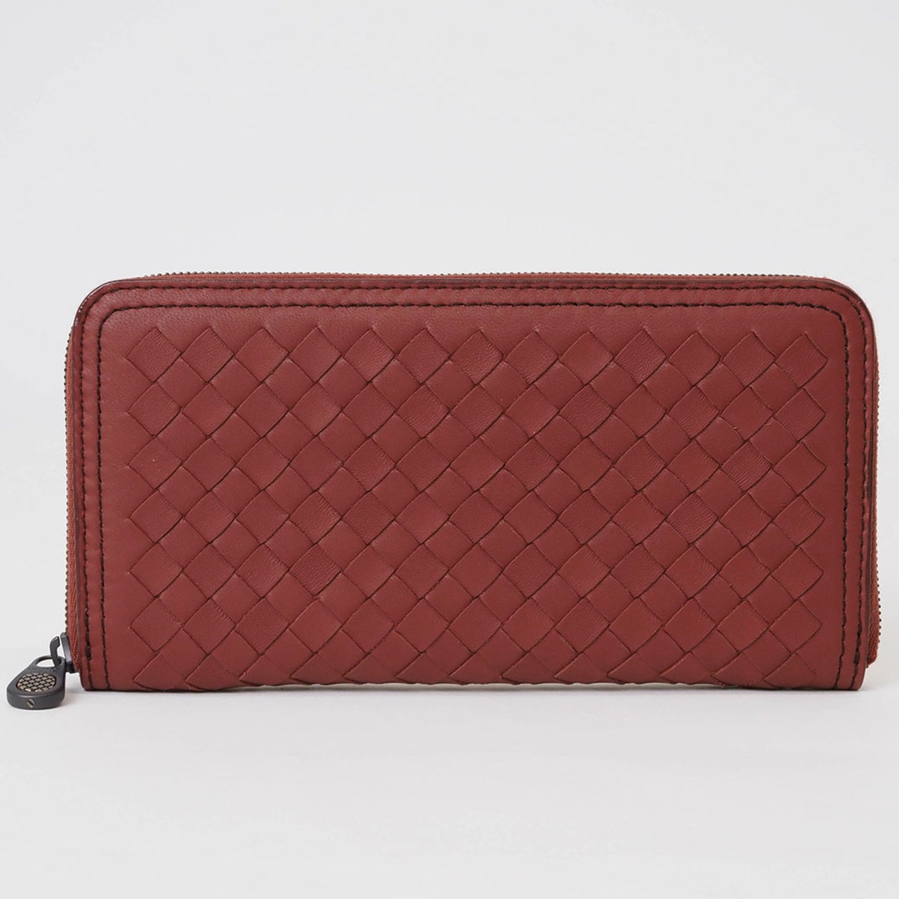 Bottega Veneta Intrecciato Zip Around Wallet Long Red BOTTEGA VENETA
