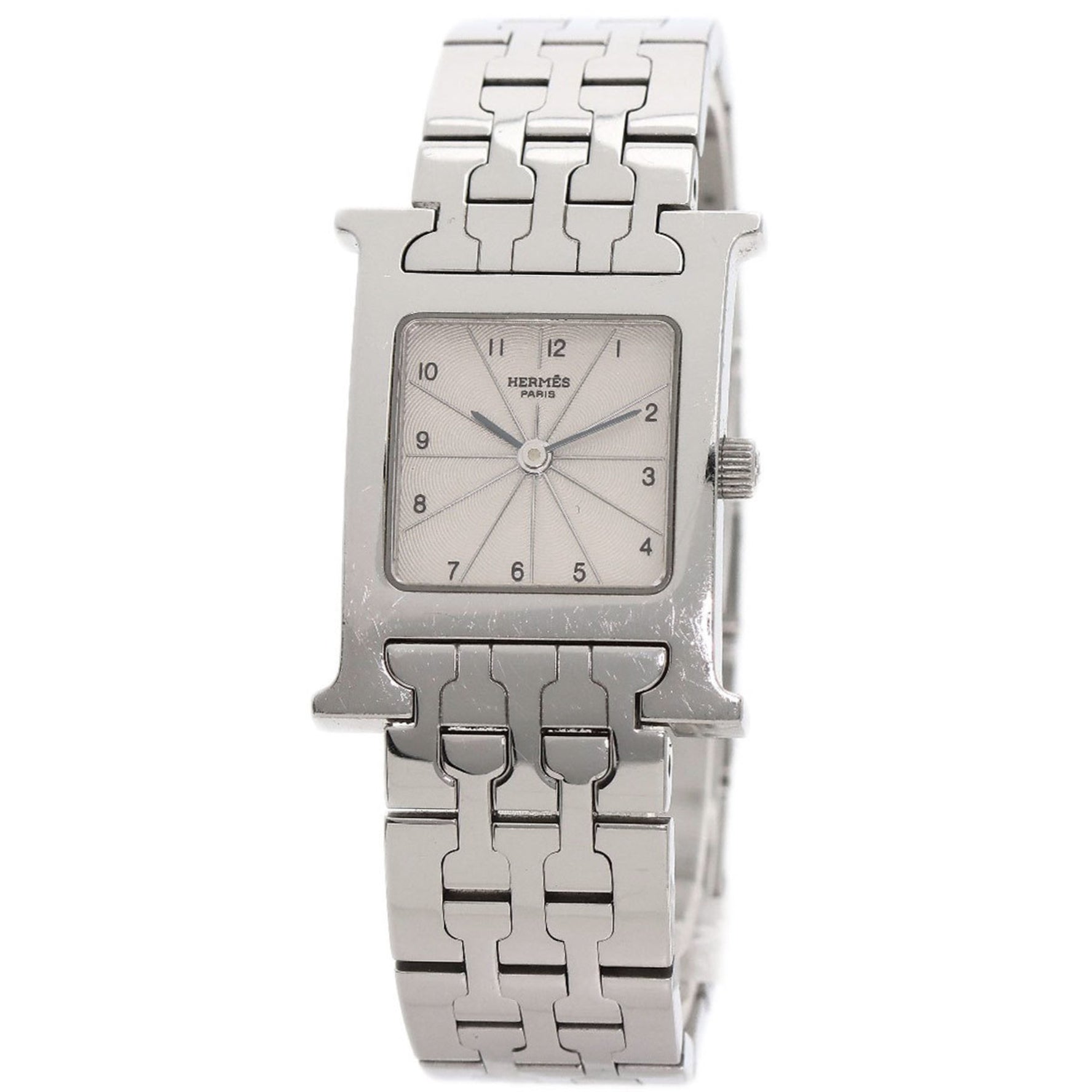Hermes H Watch Stainless Steel SS Ladies