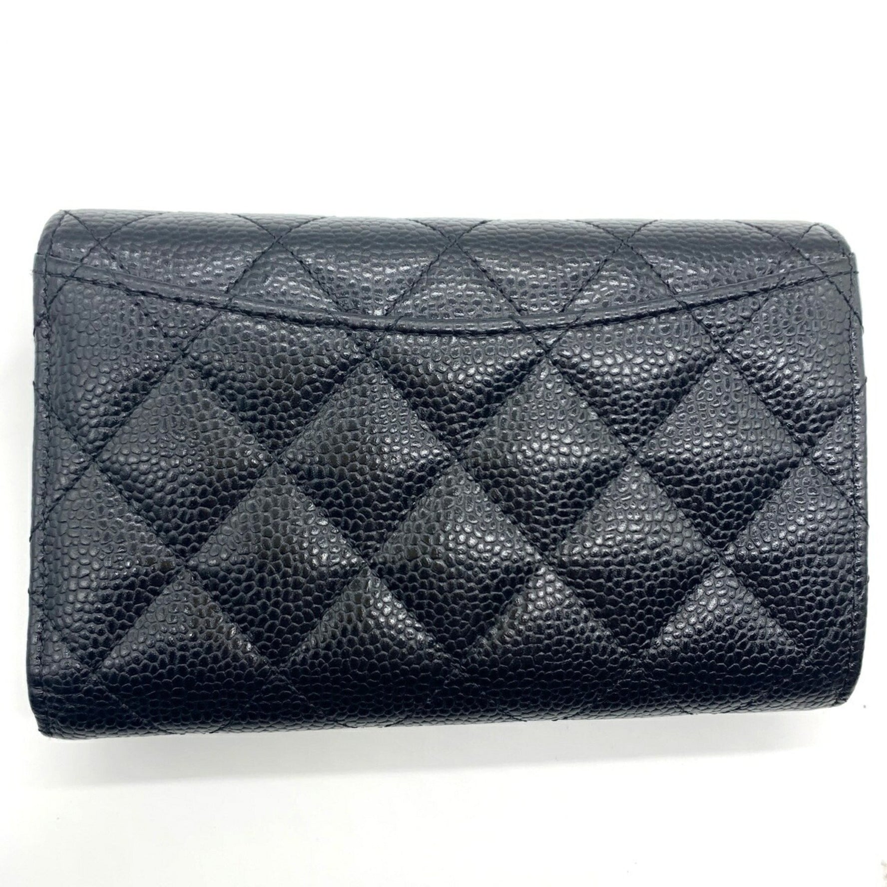 Chanel Matelasse Medium Flap Wallet Tri-fold Caviar Skin
