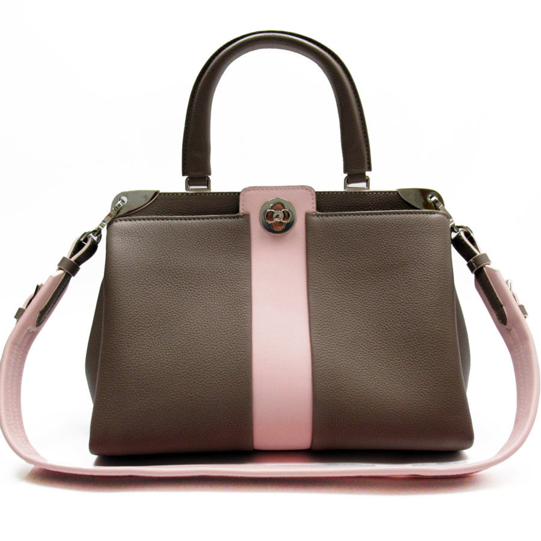 LOUIS VUITTON Handbag Shoulder Bag Astrid Leather Beige x Pink