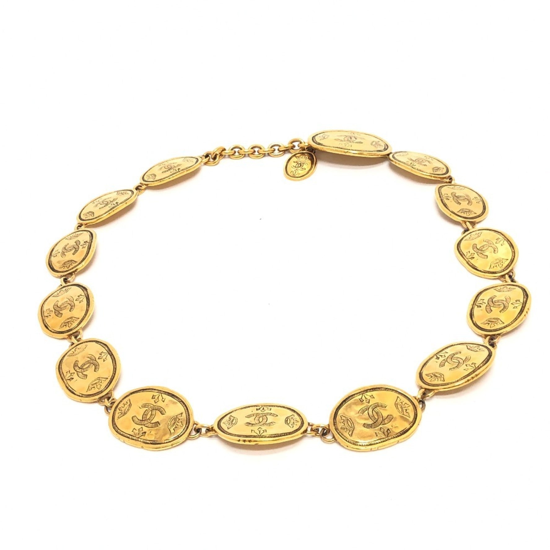 CHANEL 2.6 Coco Mark Medal Chain Belt Metal Ladies