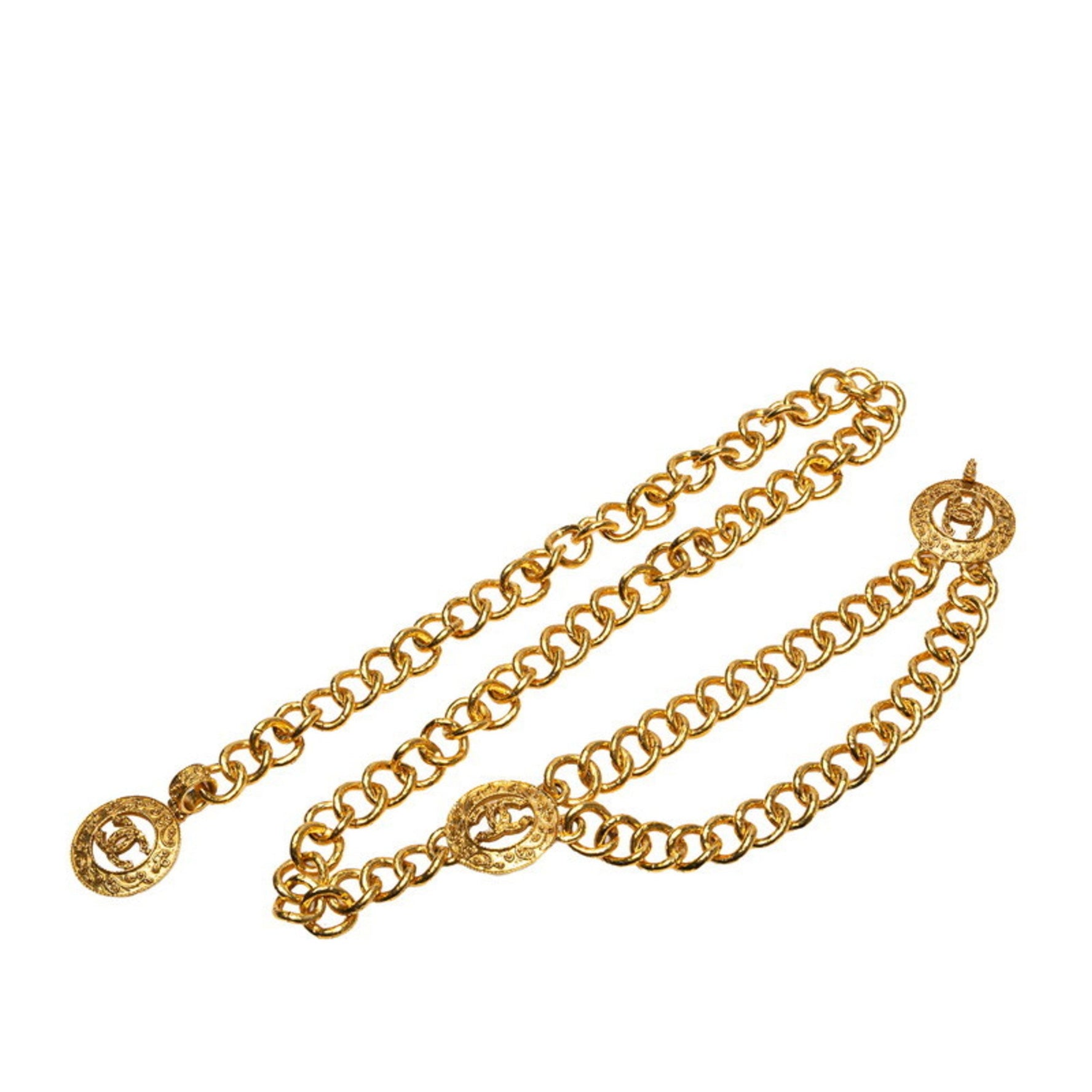 Vintage Chanel Coco Mark Chain Belt, Plated