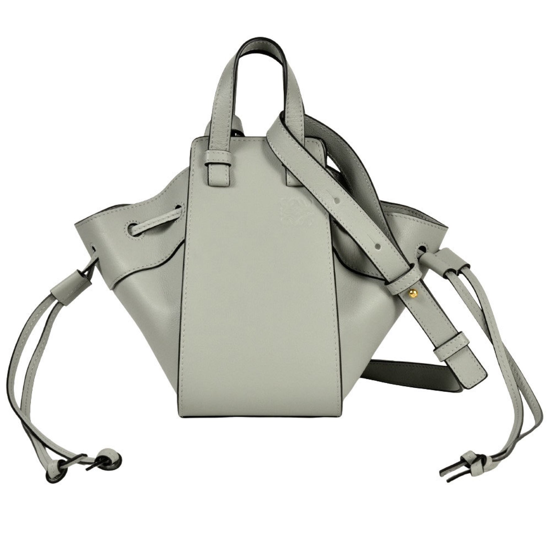 LOEWE Hammock Drawstring Mini Shoulder Bag Calfskin Grey