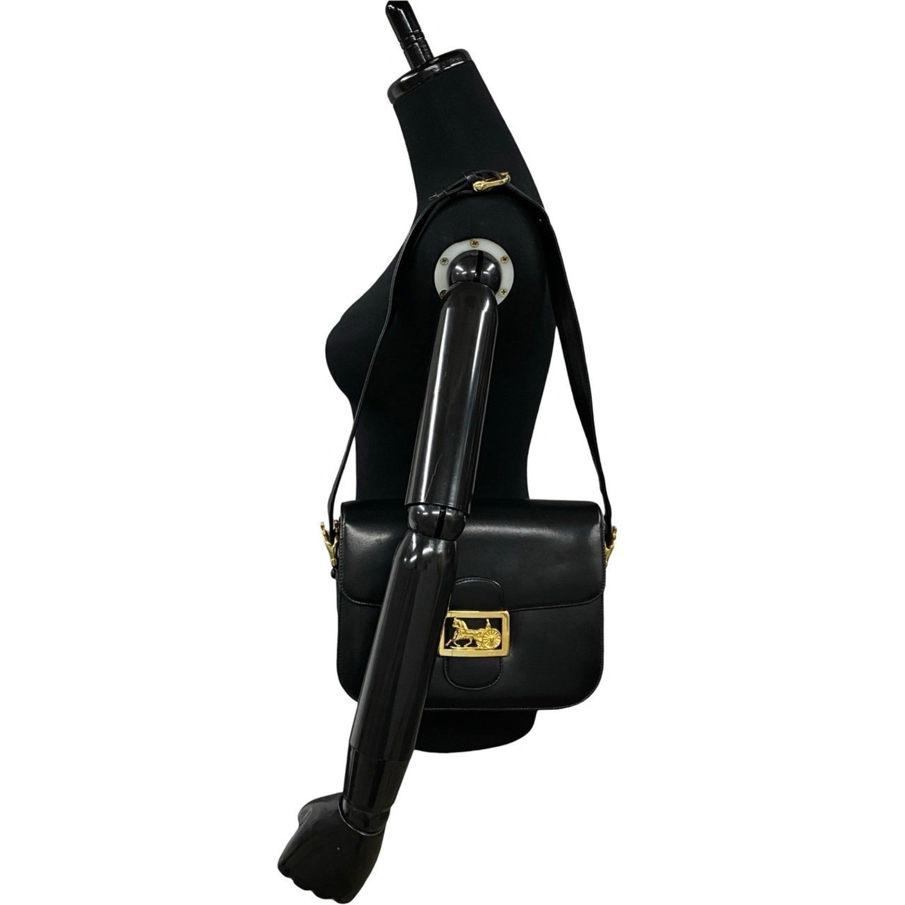 CELINE Logo Horse-Drawn Carriage Hardware Calfskin Leather Mini Shoulder Bag/Pochette/Sacoche