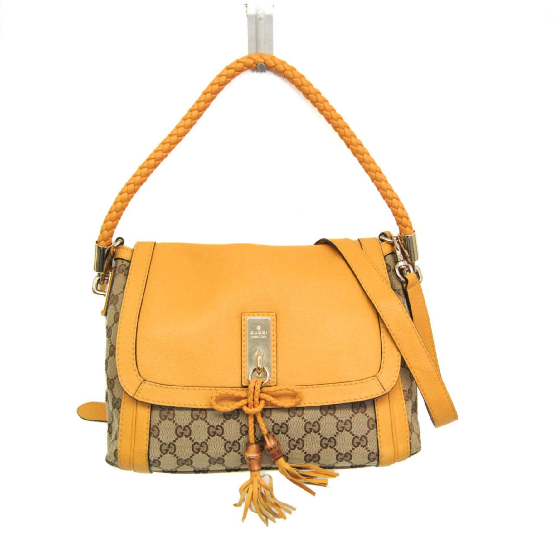 Gucci GG Canvas Bella GG Canvas,Leather Handbag,Shoulder Bag Beige,Yellow