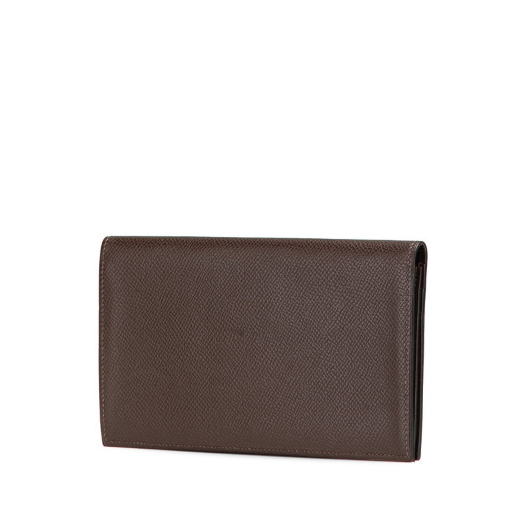 Hermès Fleming Wallet, Ebene, Dark Brown, Epsom Leather, HERMES