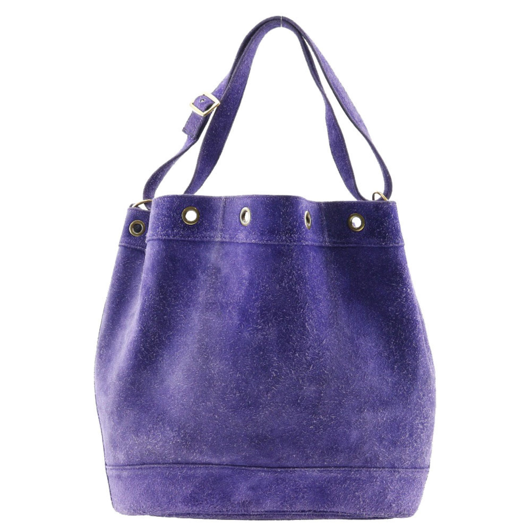 HERMES Market GM Shoulder Bag Suede Made in France 1982 〇L Crossbody Drawstring