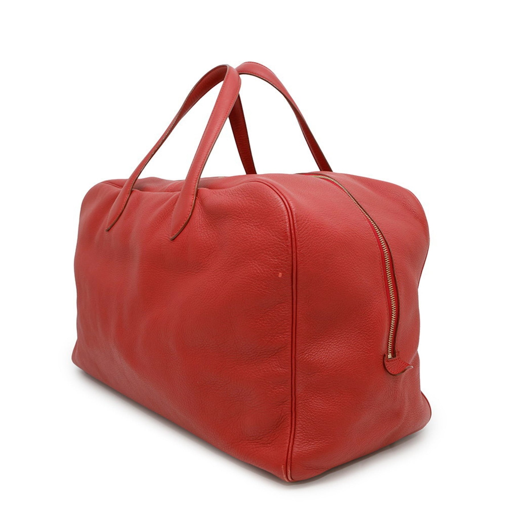 Hermes Hermès Victoria 50 Boston Bag in Red Taurillon Clemence Leather