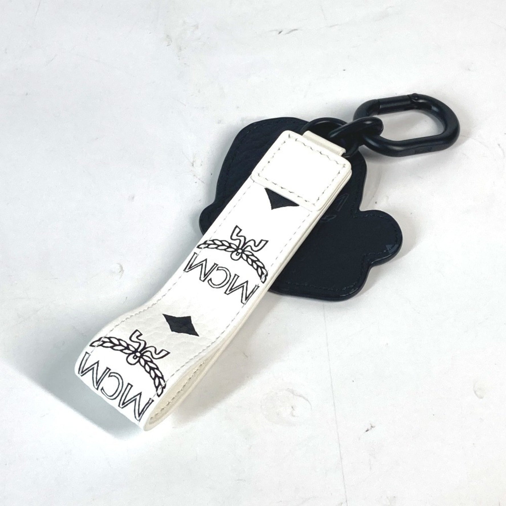 MCM Lion Visetos Bag Charm Strap Keychain Leather Men's