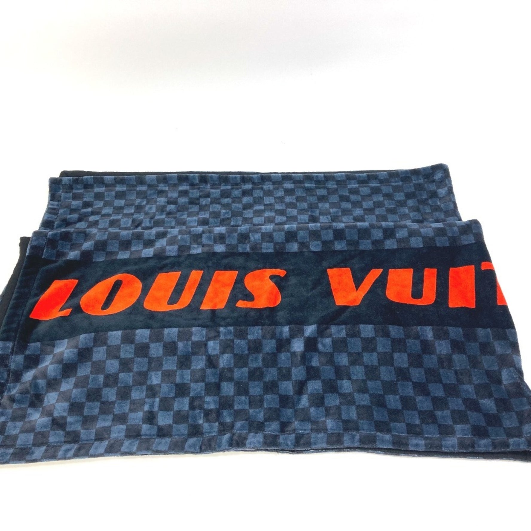 Louis Vuitton Damier Cobalt Dora Doubanda Lace Beach Towel Bath Cotton Men's Navy