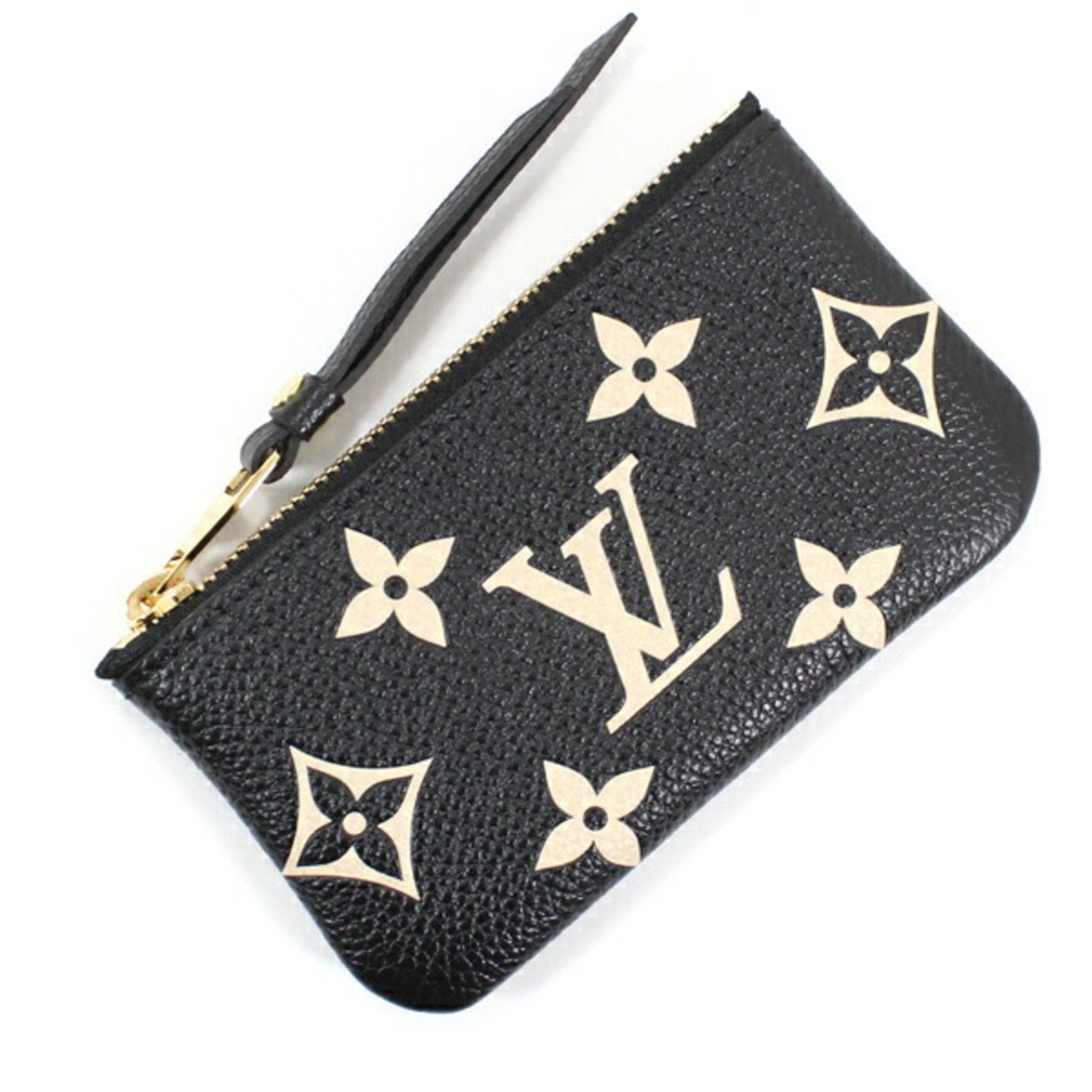 Louis Vuitton Monogram Empreinte Leather Pochette with Coin Purse in Black and Beige